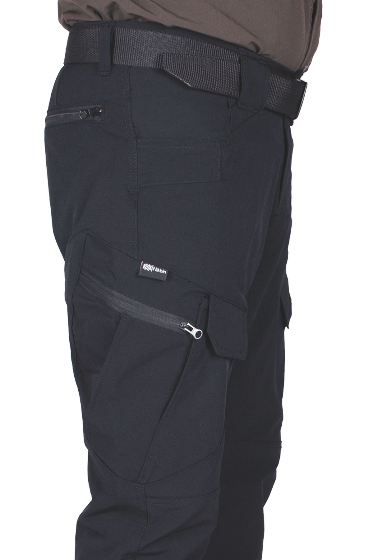 Nikbin Tactical Taktik Pantolon Outdoor Kargo Cep Esnek Ve Hafif Malzeme Likrali (MEVSİMLİK)-siyah