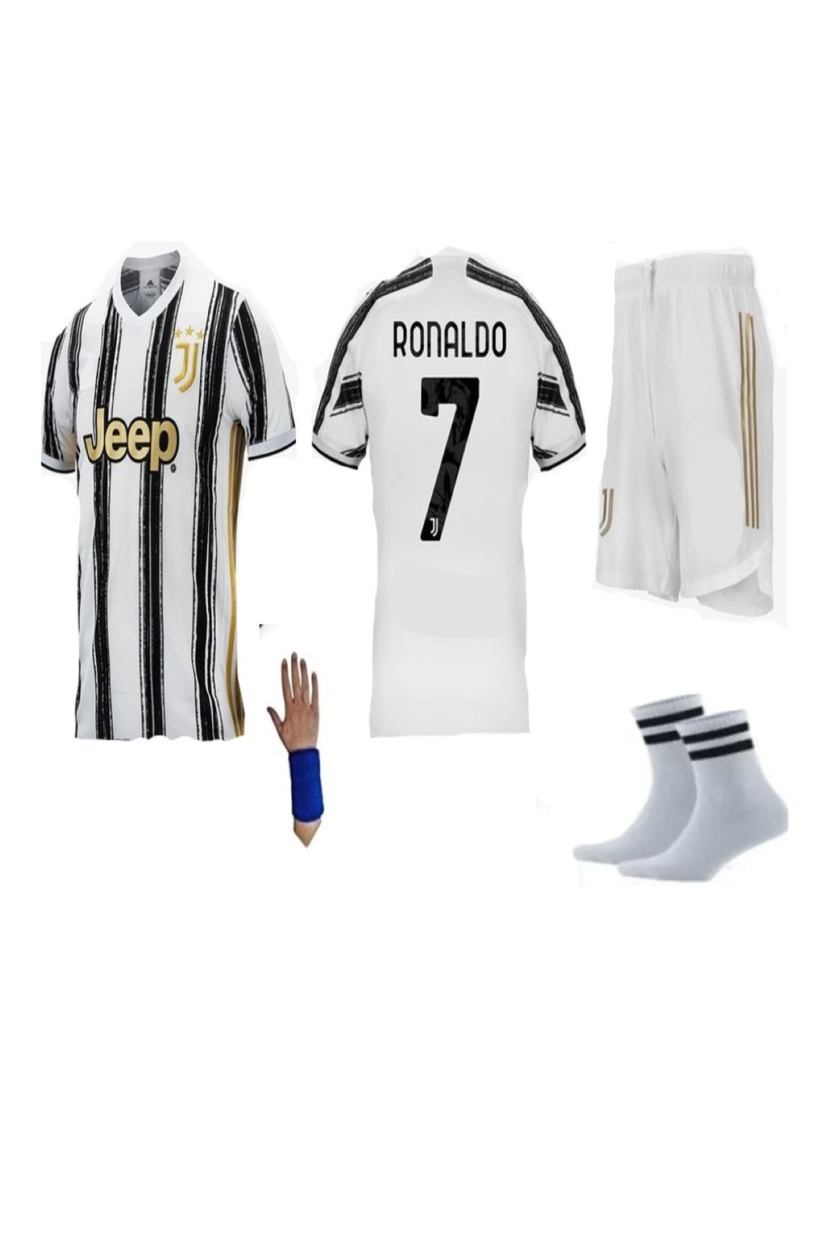 yenteks Juventus Ronaldo Beyaz Retro Iç Saha Çocuk Futbol Forması 4'lü Set 21/22 Sezon 87847