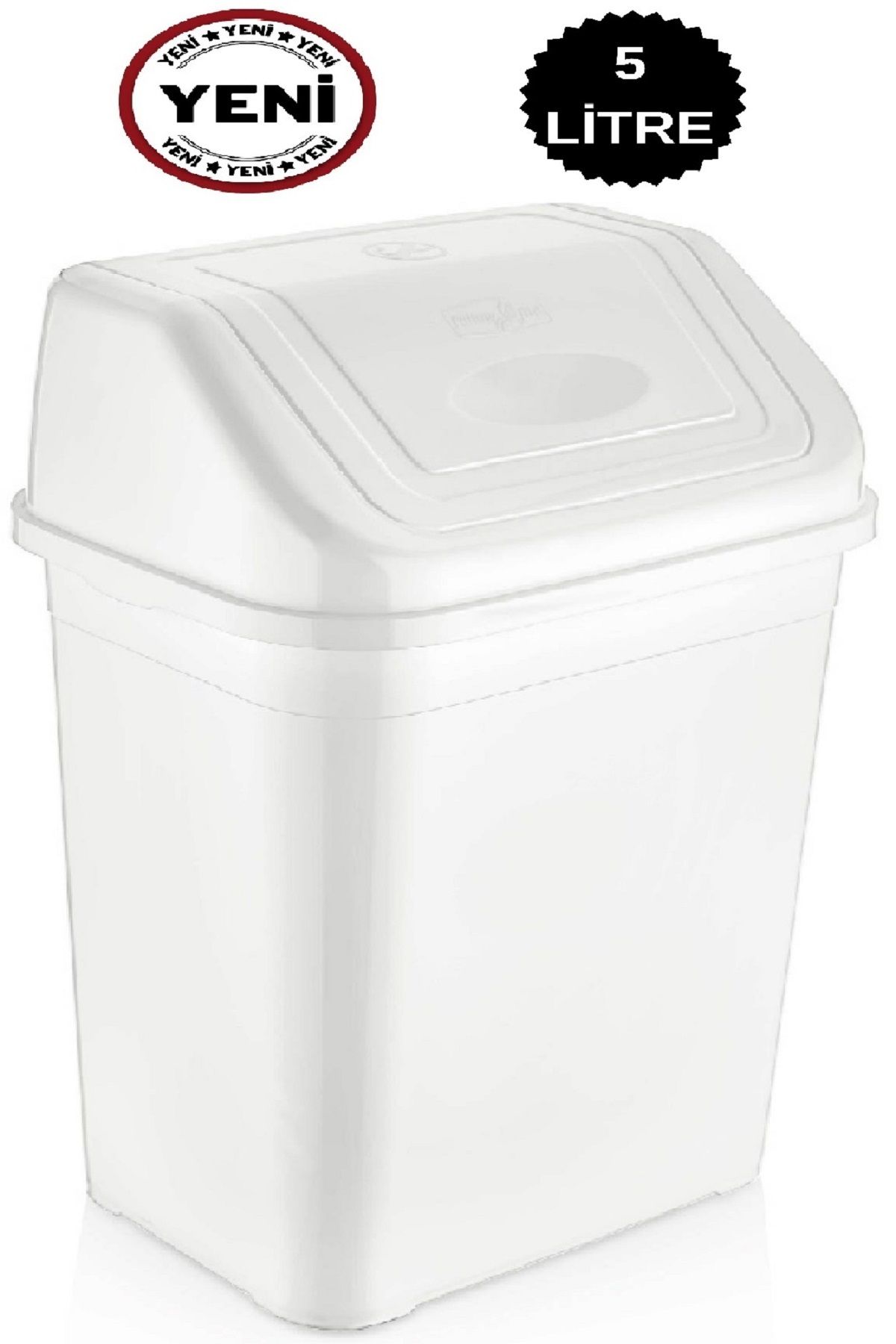 DEEMBRO Çöp kovası 5 Litre  Masa Üstü Mutfak Tezgah Üstü Banyo Ofis tek Kapaklı beyaz 1. kalite malzeme