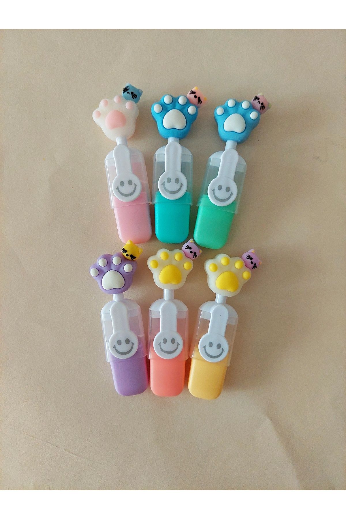 Kawai Kore Hello Kitty Kedili Pati 6 Lı Fosforlu Kalem