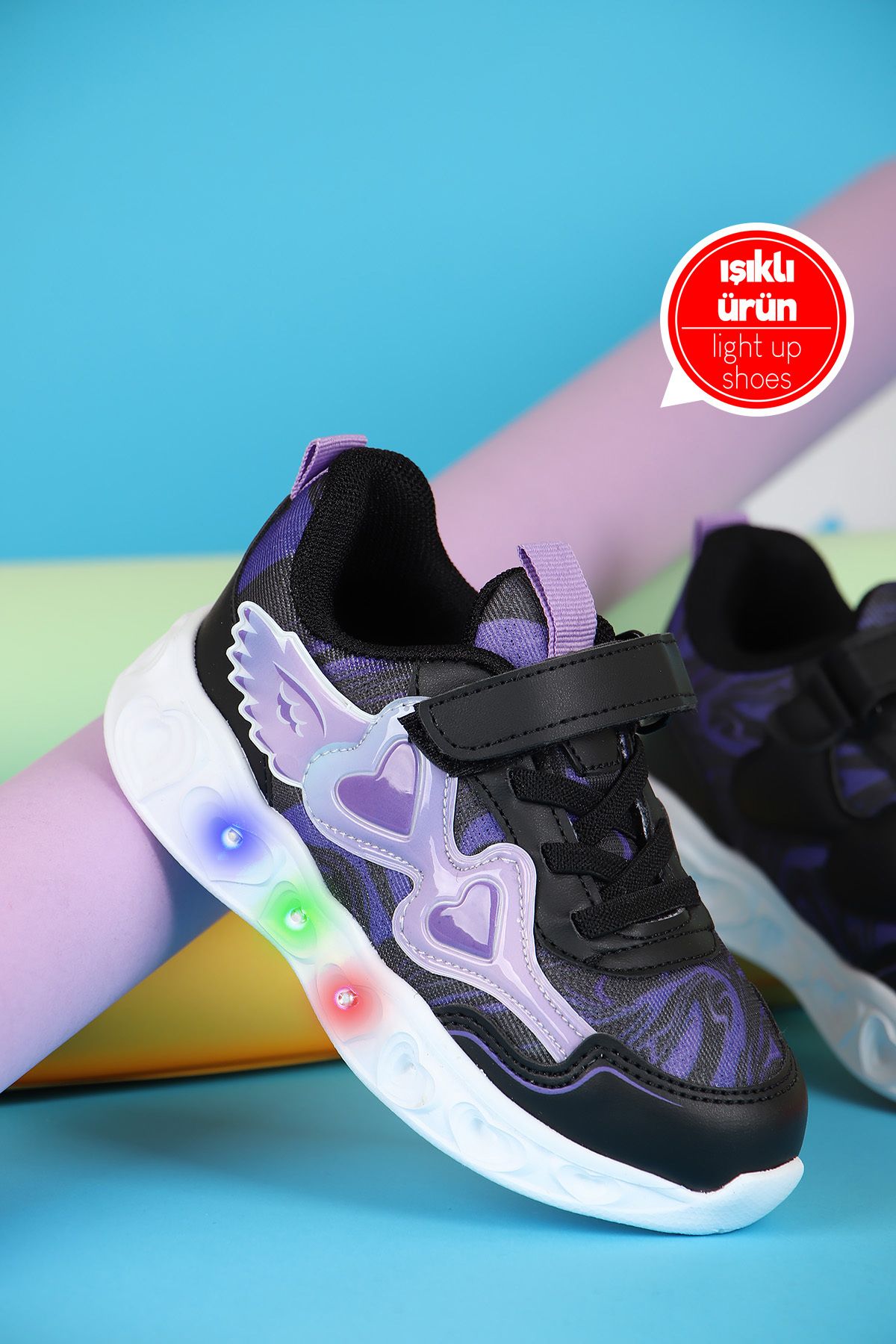 Vojo Ena Comfort Led Işıklı Cırtlı Kız Çocuk Spor Ayakkabı