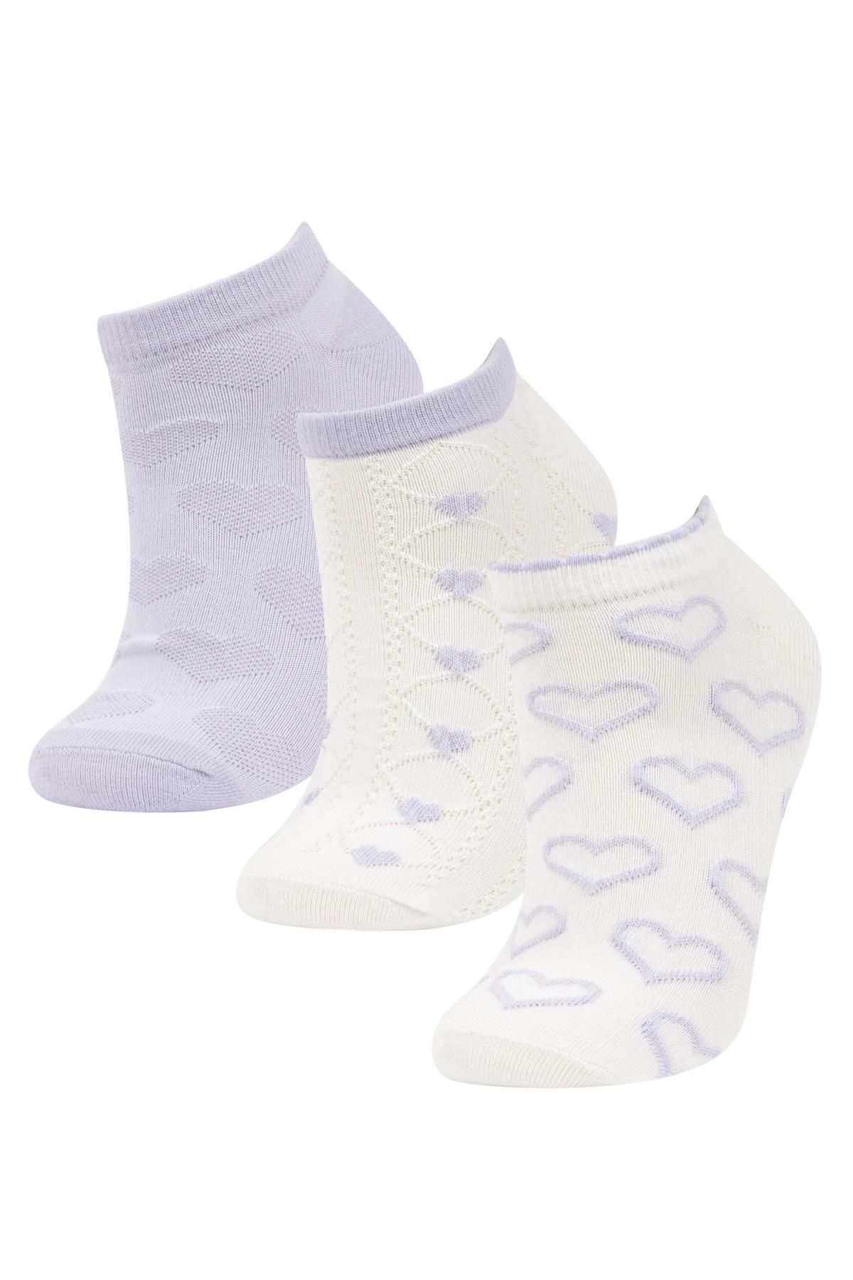 Defacto Kadın 3lü Pamuklu Patik Çorap B6019AXNS