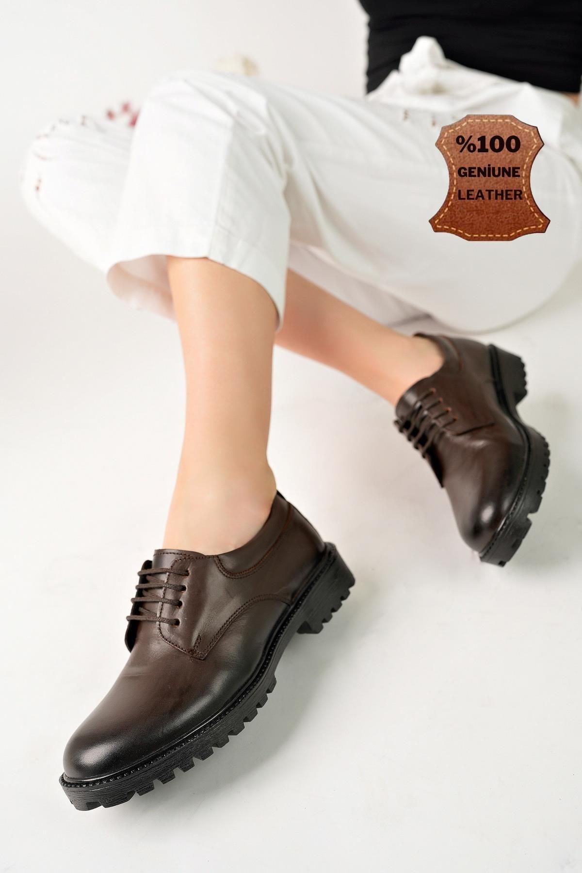 Muggo Jalen Garantili Kadın Günlük Klasik Hakiki Deri Kışlık Casual Ayakkabı