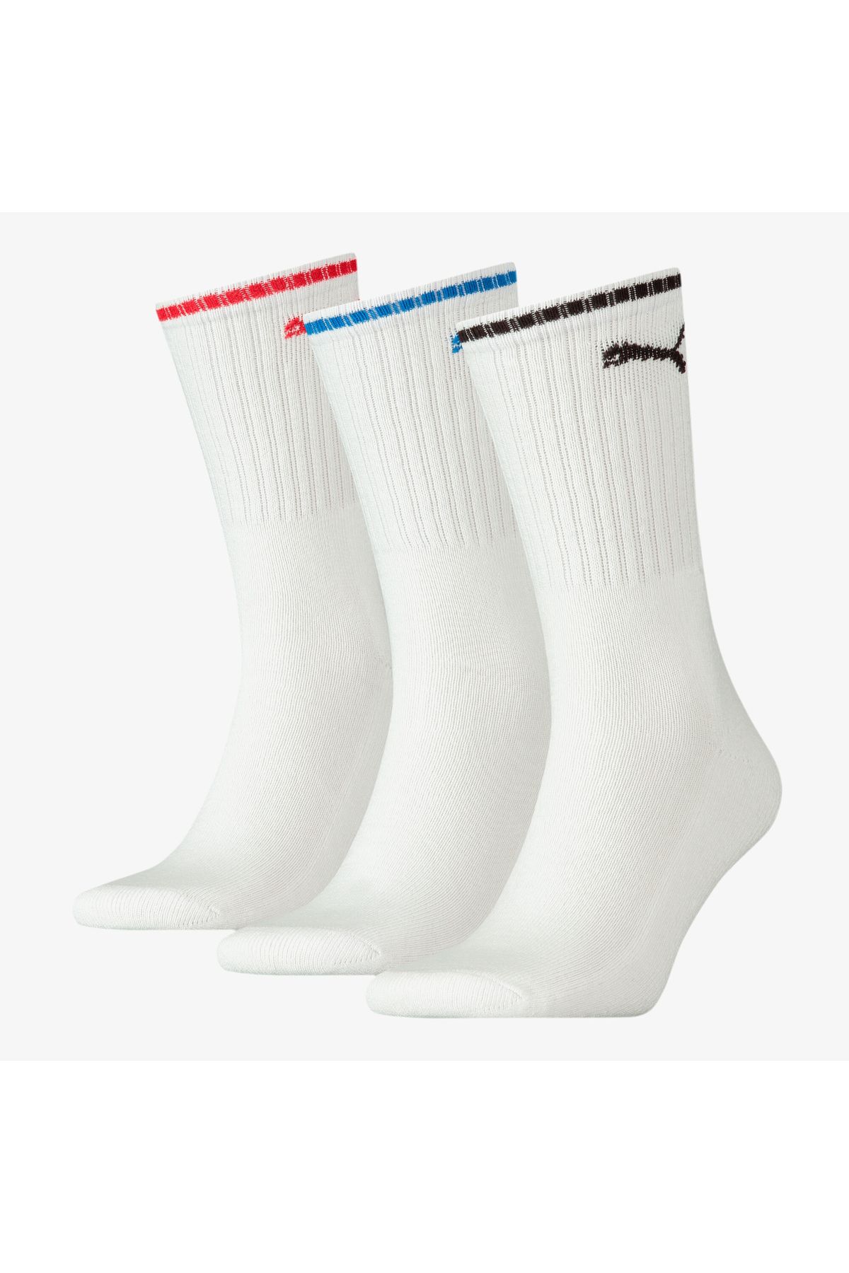 Puma Sport Crew Stripe 3'lü Unisex Beyaz Çorap