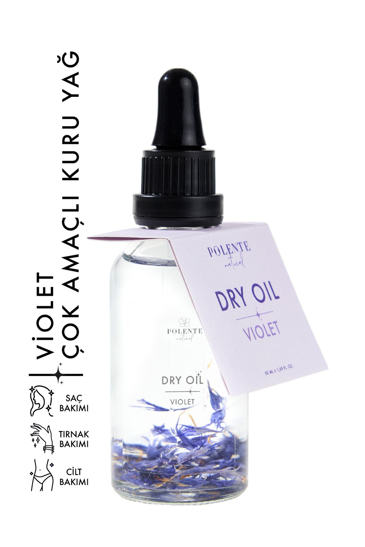 Polente Natural Violet Dry Oil 50 ml - Çok Amaçlı Kuru Yağ