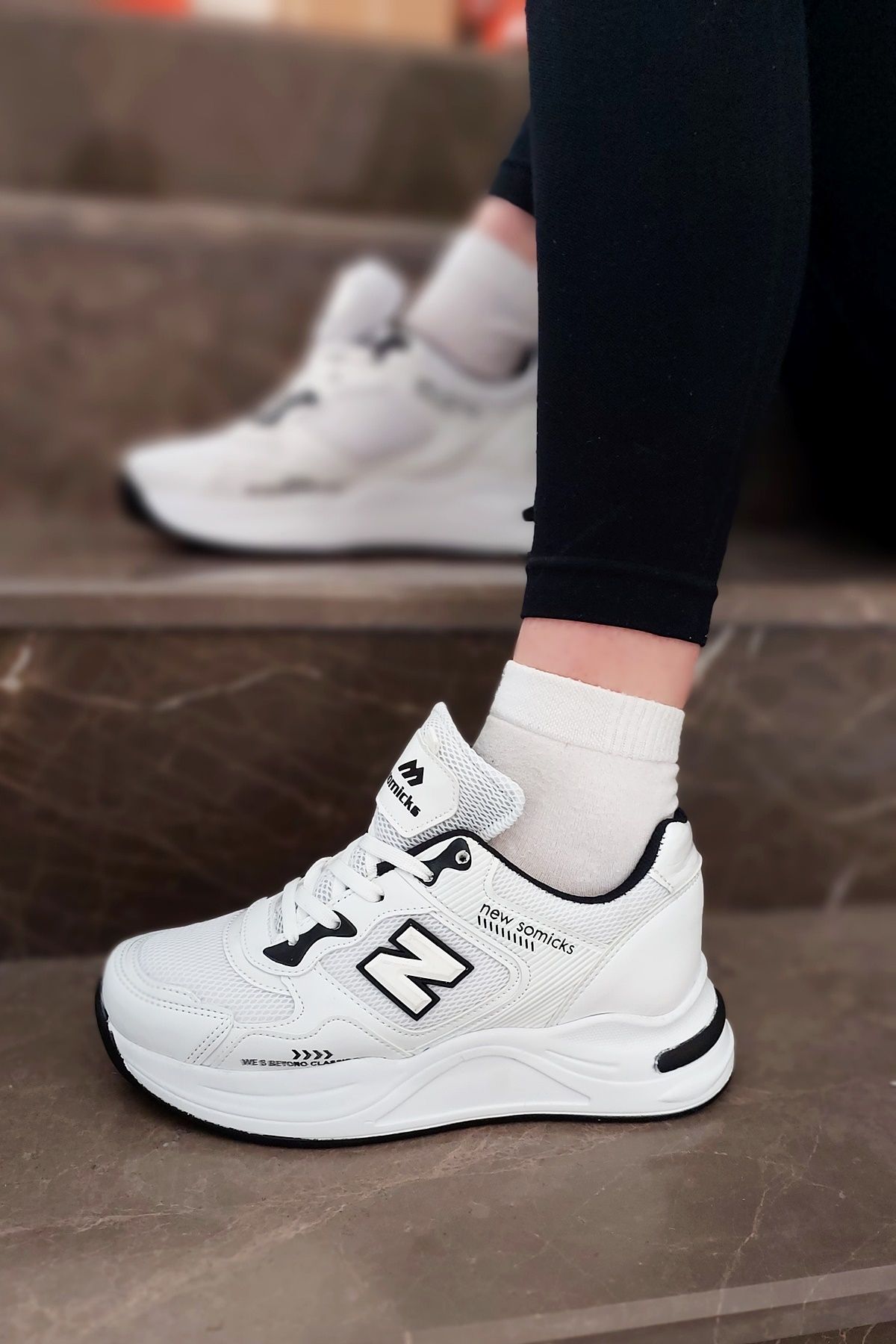 Rimex Kadın Beyaz N Yüksek Taban Ortopedik Günlük Sneakers Spor Ayakkabı Rm0692
