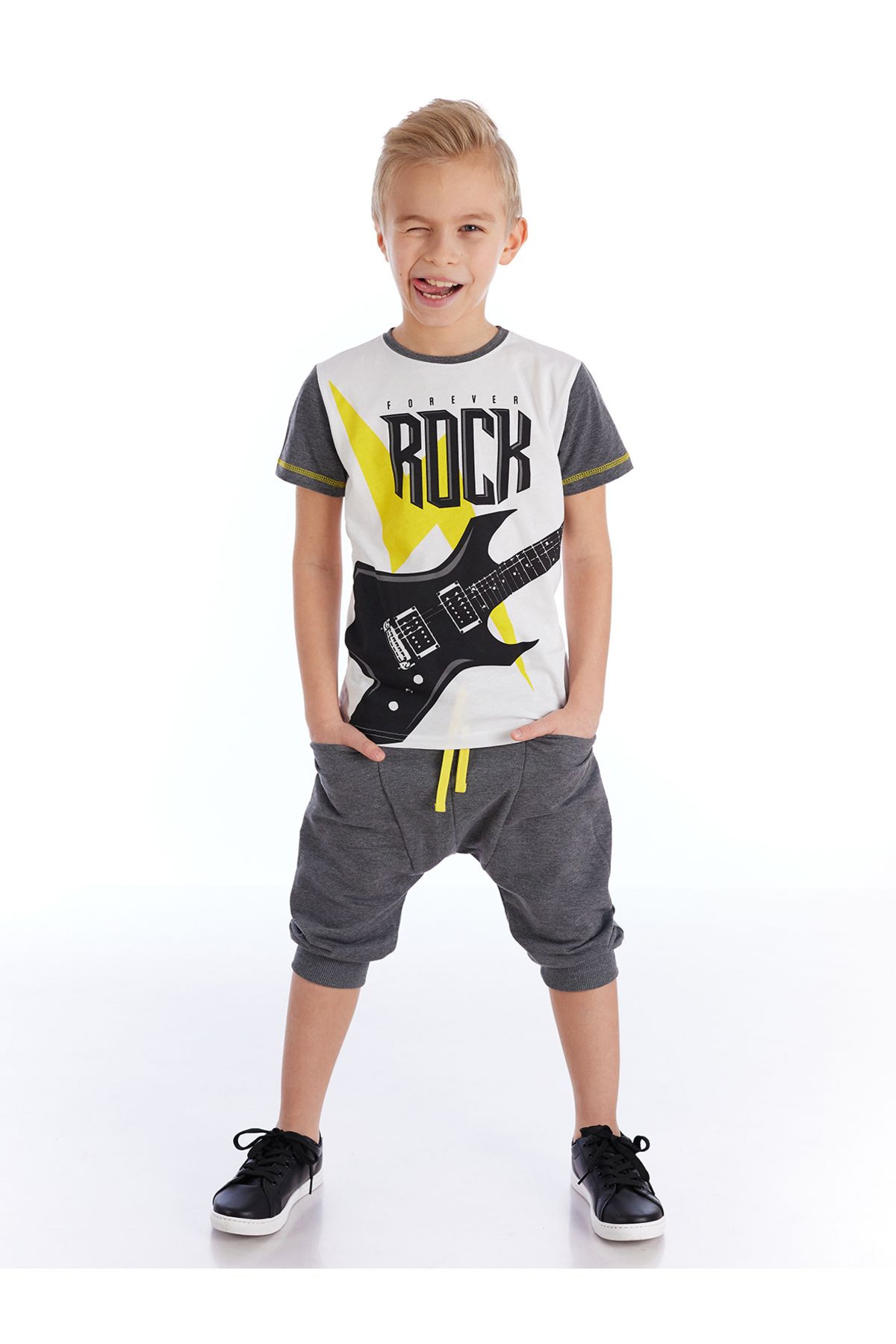 MSHB&G Thunder Rock Erkek Çocuk T-shirt Kapri Şort Takım