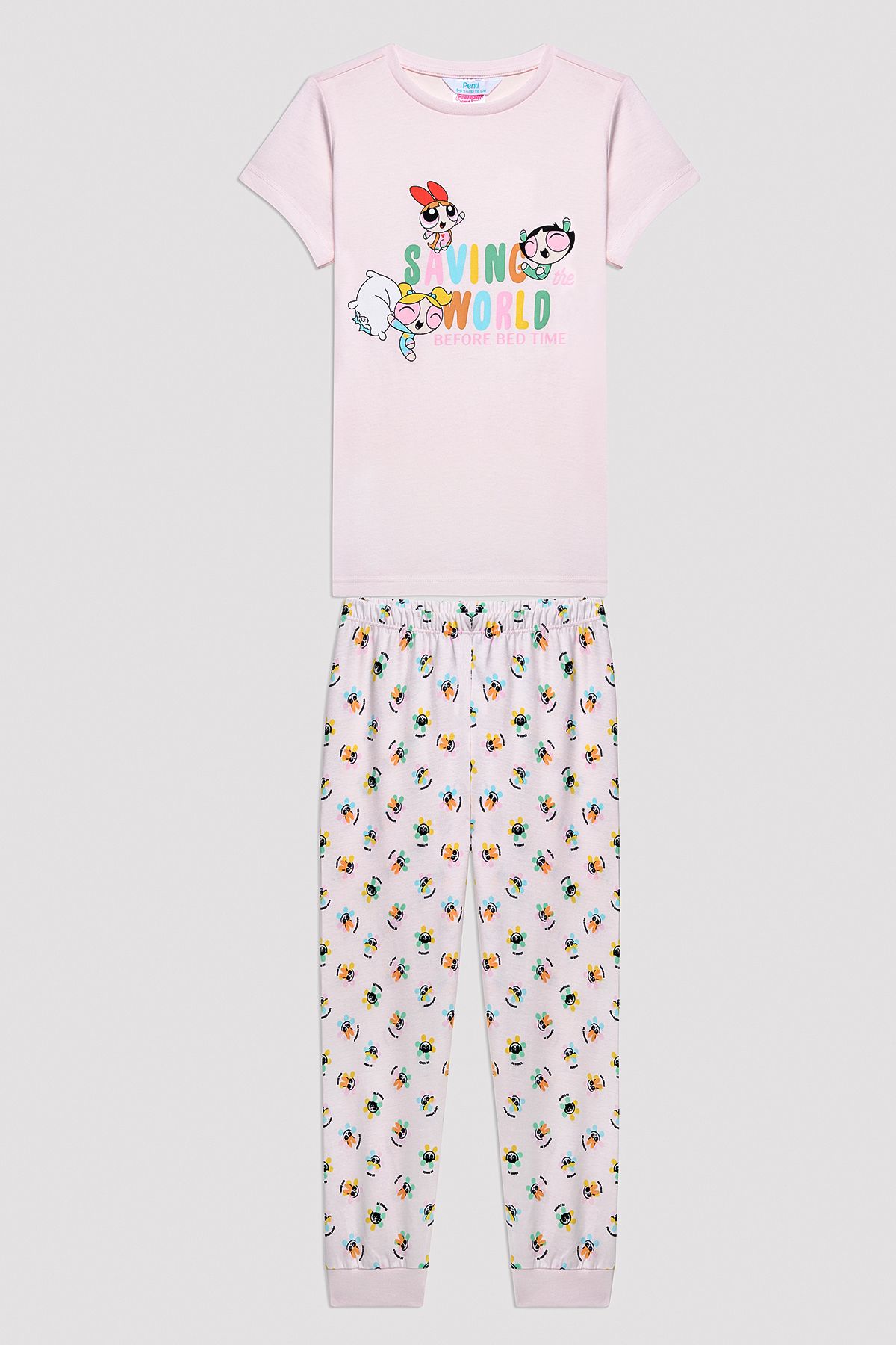 Penti Kız Çocuk Powerpuff Girls Pembe Pijama Takımı