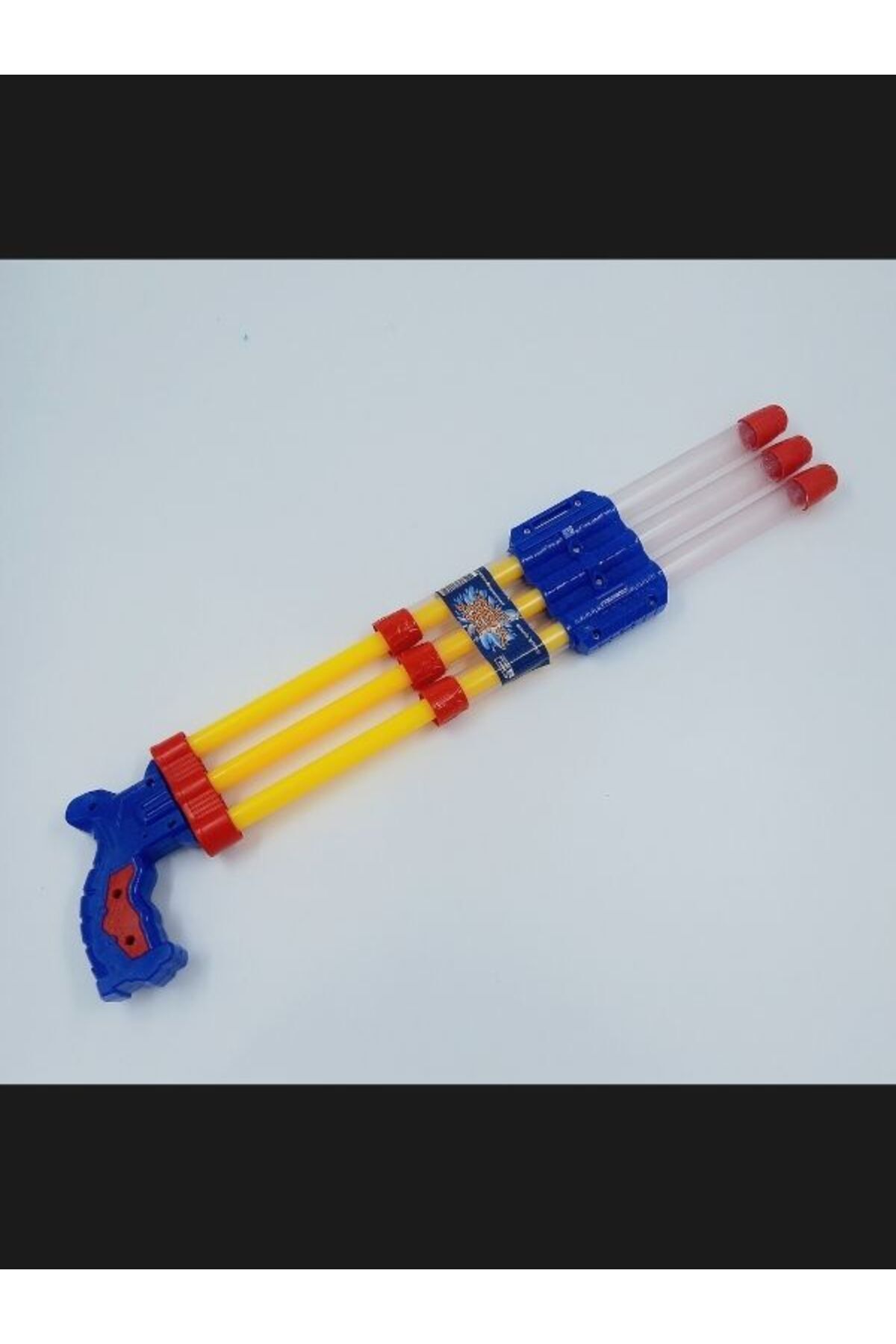 Muhcu Home Çocuk 3 başlı Su Pompası oyuncak su tabancası silahı havuz deniz su tabancası tüfeği 39 cm