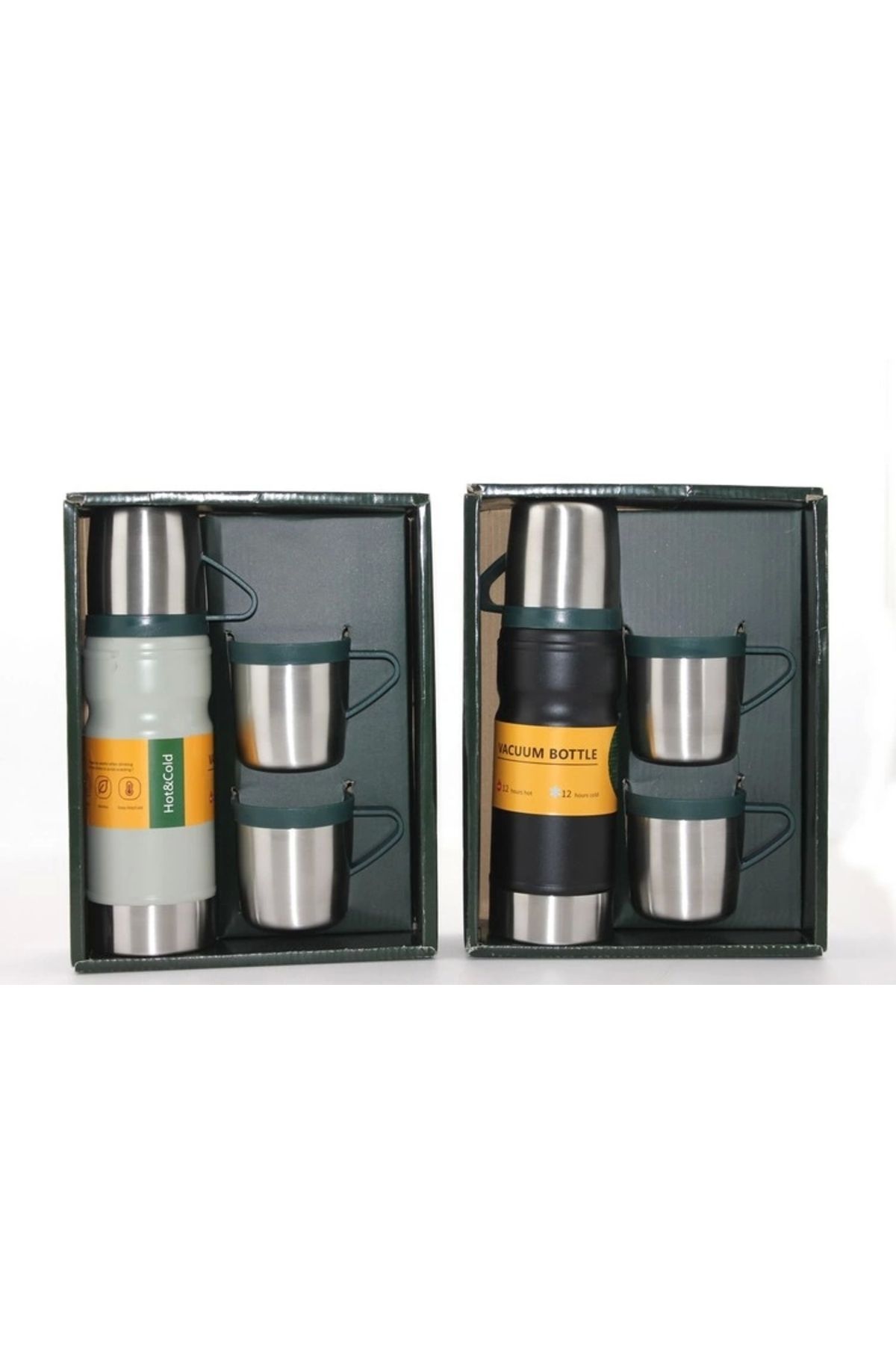 Genel Markalar BPA Free Çift Katmanlı Bardaklı Termos Seti Alk2295 Çok Renkli Alüminyum Tek Kişilik