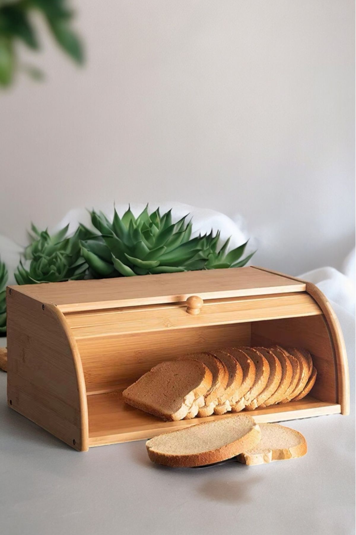 Decorev Doğal Bambu Ekmeklik Ahşap Ekmek Sepeti Lüks Ekmek Kutusu