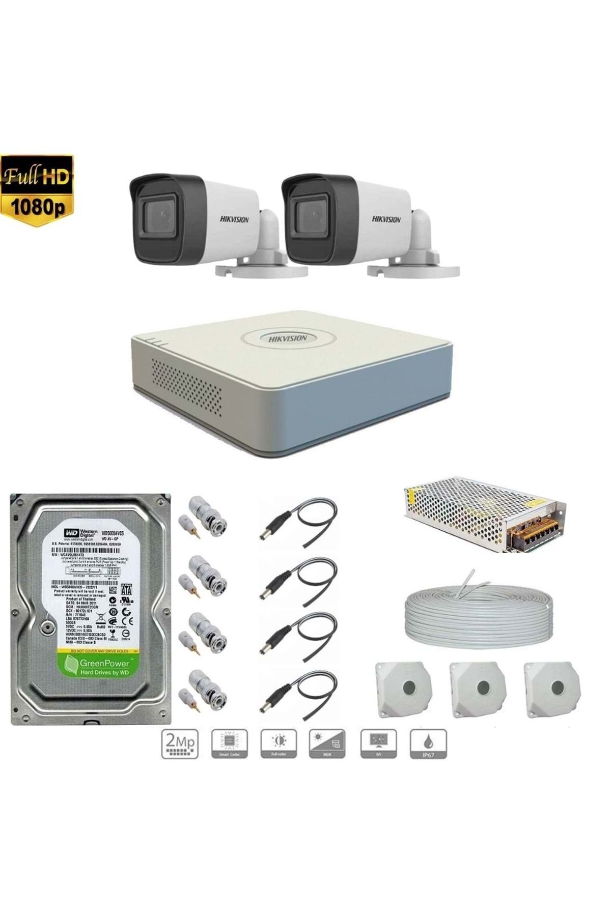 Hikvision Full Hd 2 Kameralı Set