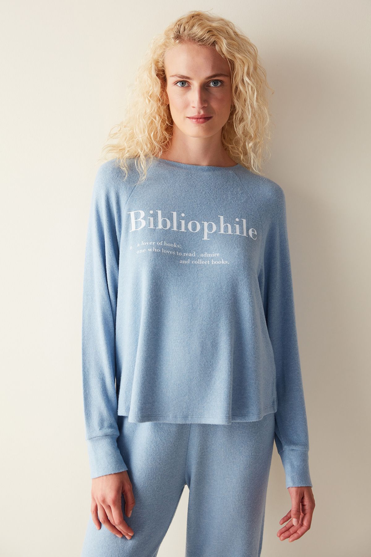 Penti Bibliophile Uzun Kollu Mavi Pijama Set