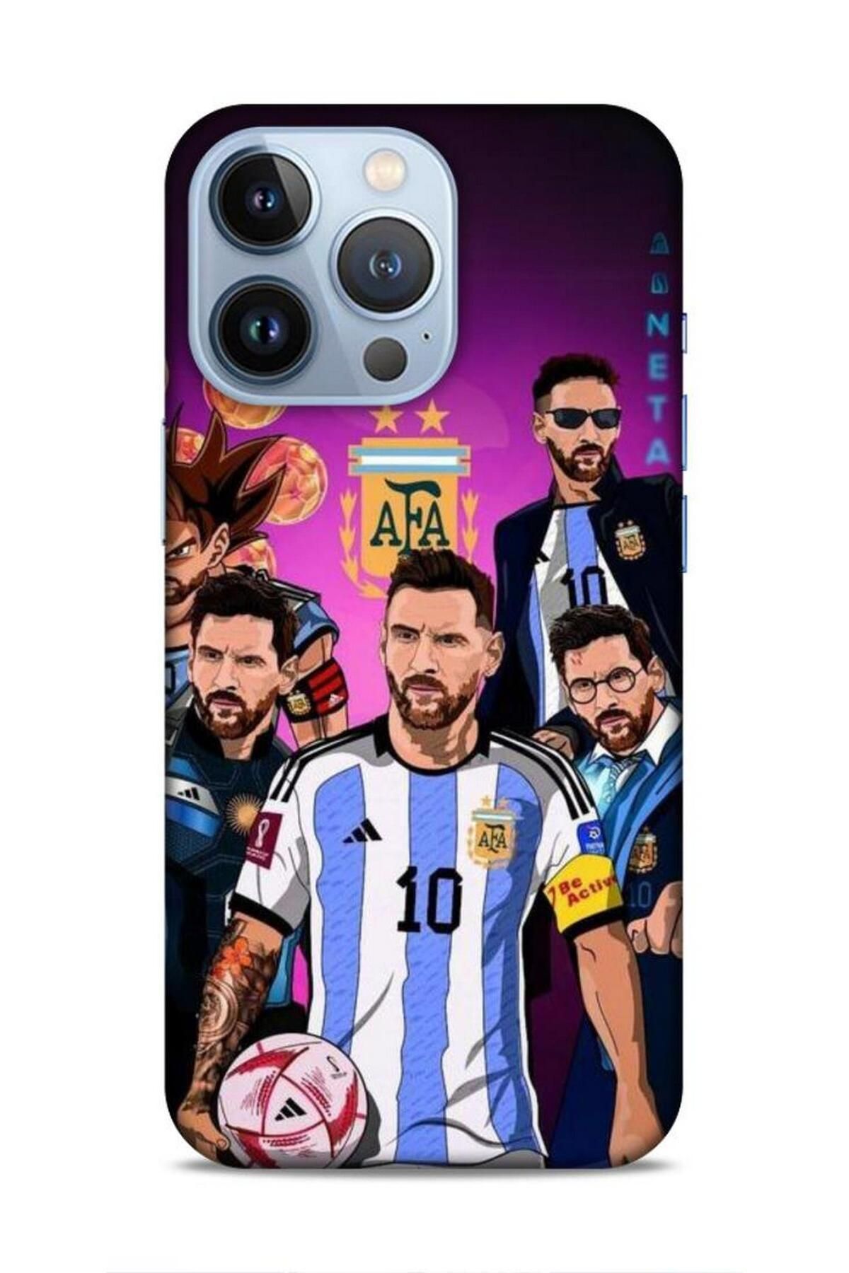 Lopard Apple iPhone 13 Pro Kılıf Players 10 Messi Çizim Full HD Kılıf