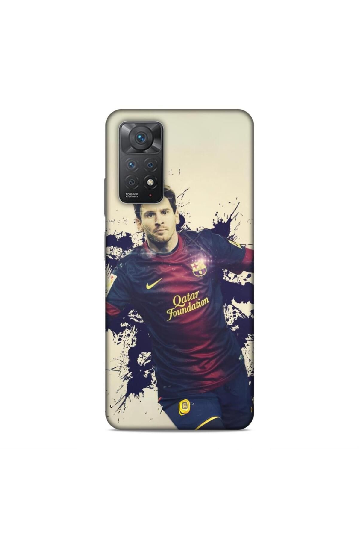 Lopard Xiaomi Redmi Note 11 Pro Kılıf Players 7 Messi Lacivert Desenli Kılıf