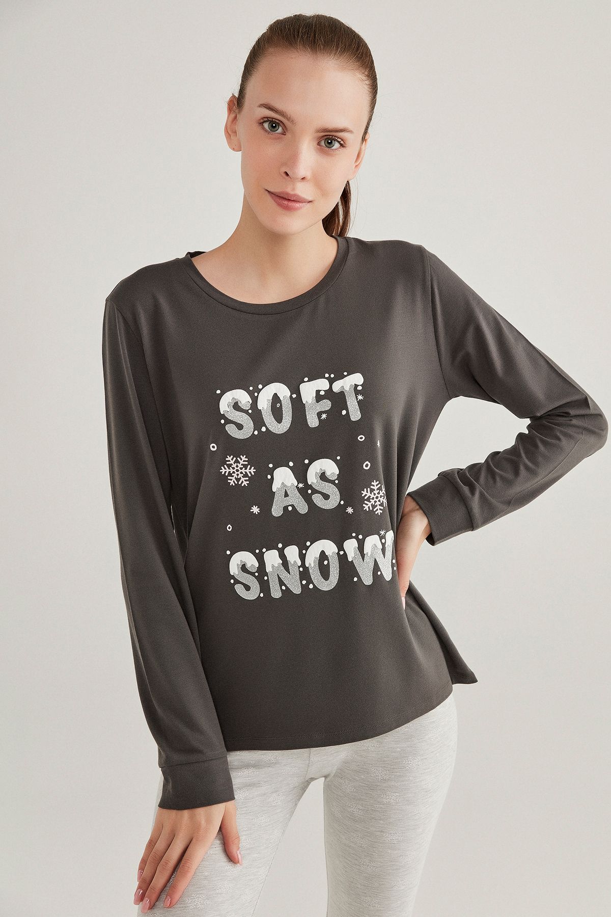Penti Antrasit Hot Tech Soft Snow Sweatshirt