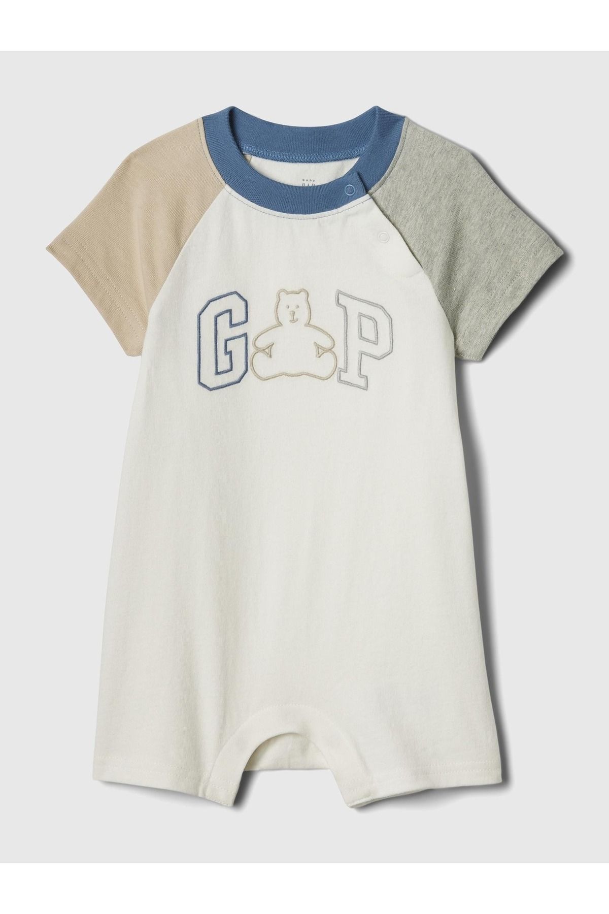 GAP Erkek Bebek Kırık Beyaz Gap Logo Tulum