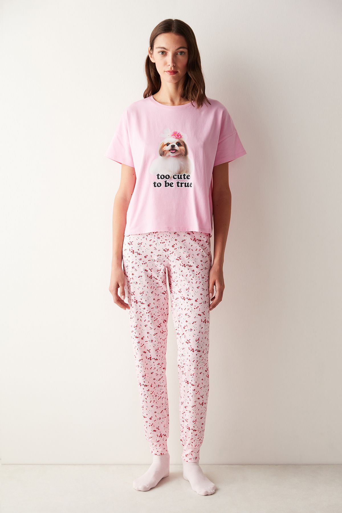 Penti Think Pink Tişört Pijama Üstü