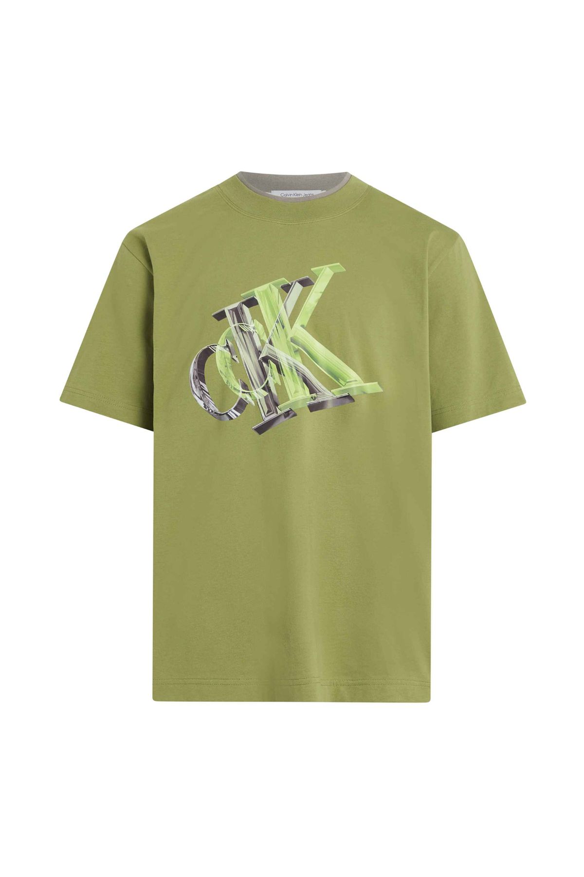 Calvin Klein Jeans Baskılı Yeşil Erkek T-Shirt J30J325201L9N