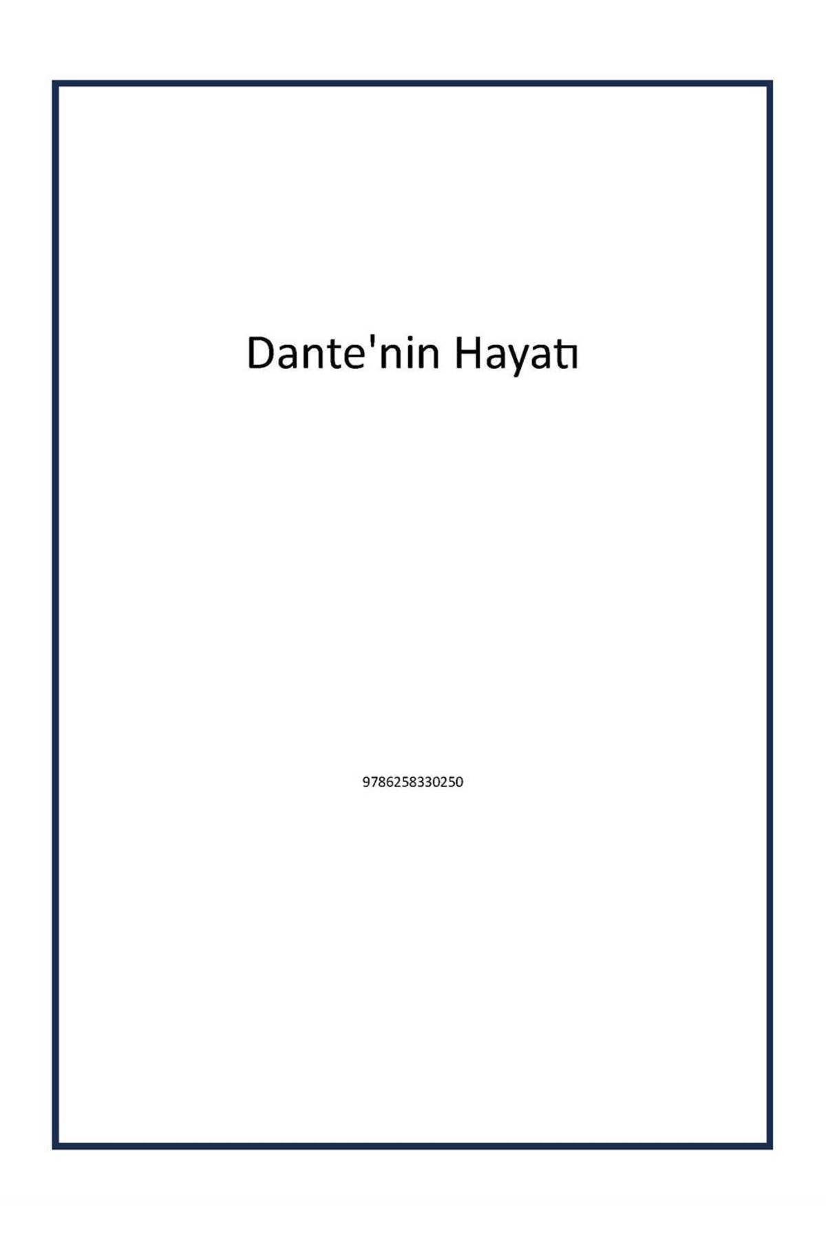 Cinius Yayınları Dante'nin Hayatı
