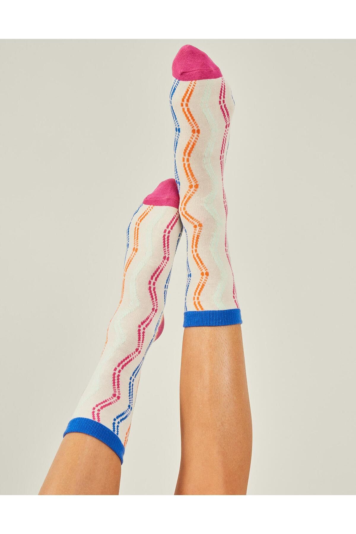 Accessorize Dalgalı Şerit Çorap