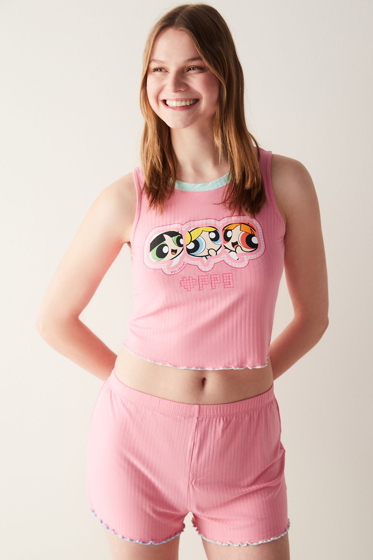 Penti Pembe Atlet Pijama Üstü - Powerpuff Girls Koleksiyonu