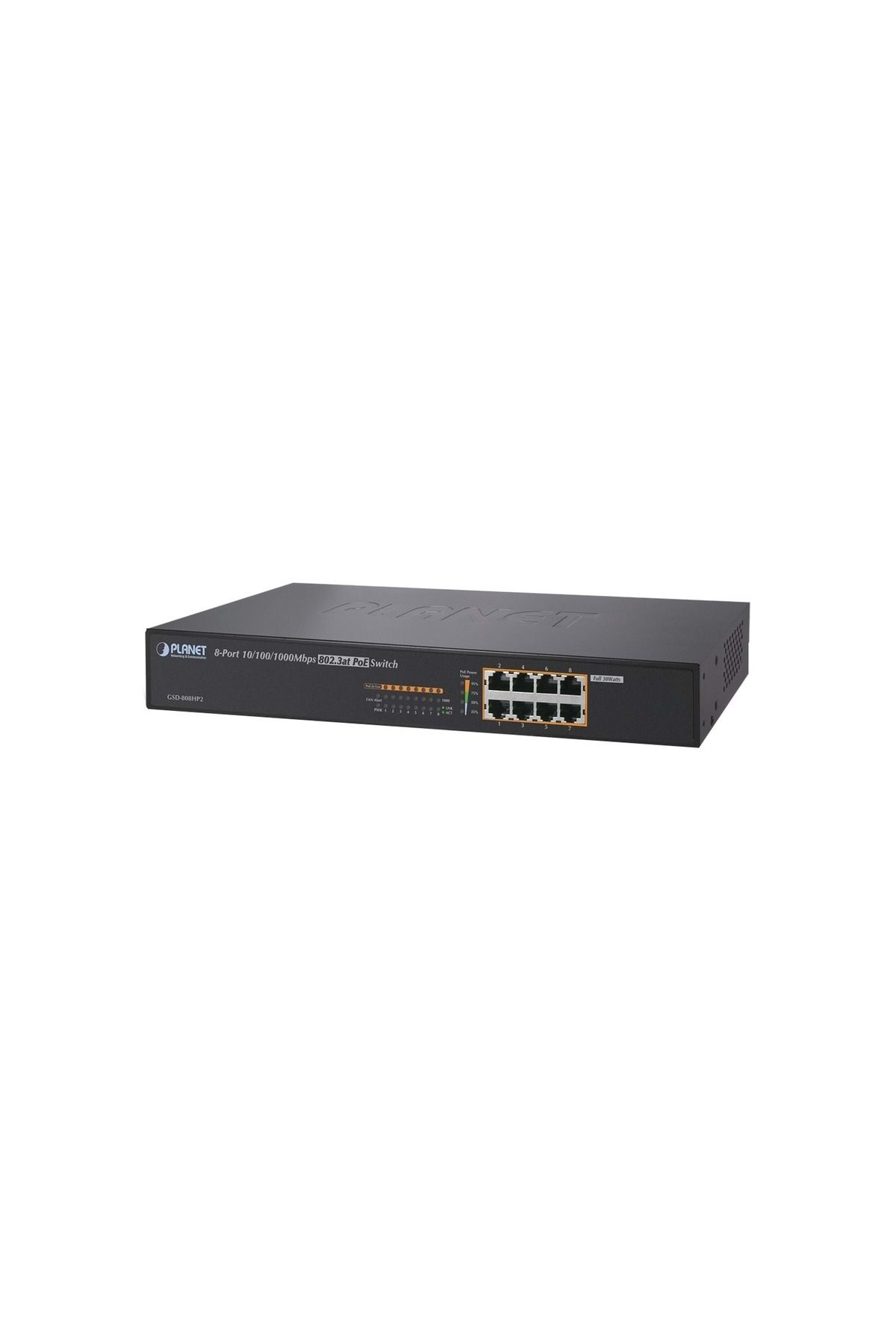 Planet 13" 8-Port 10/100/1000 Gigabit Ethernet Switch with 8-Port 802.3at POE+ (240W POE Budget)