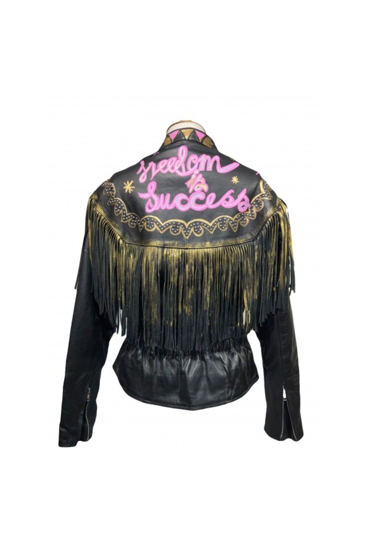 BASHAQUES Hudson Vintage Upcycled S/M %100 Deri El Boyaması Ceket