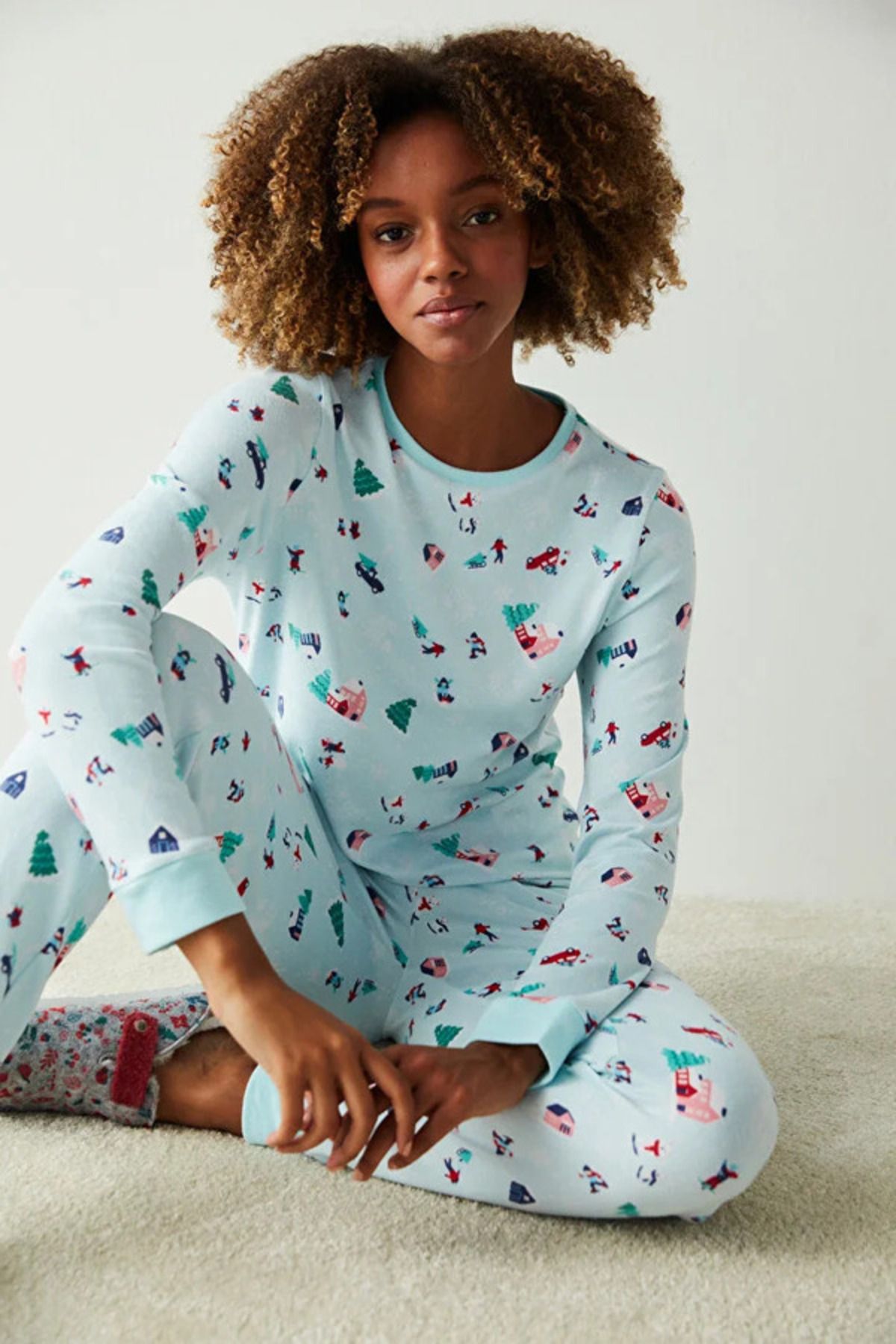Penti Açık Mavi Kış Konseptli Termal Pijama Takımı
