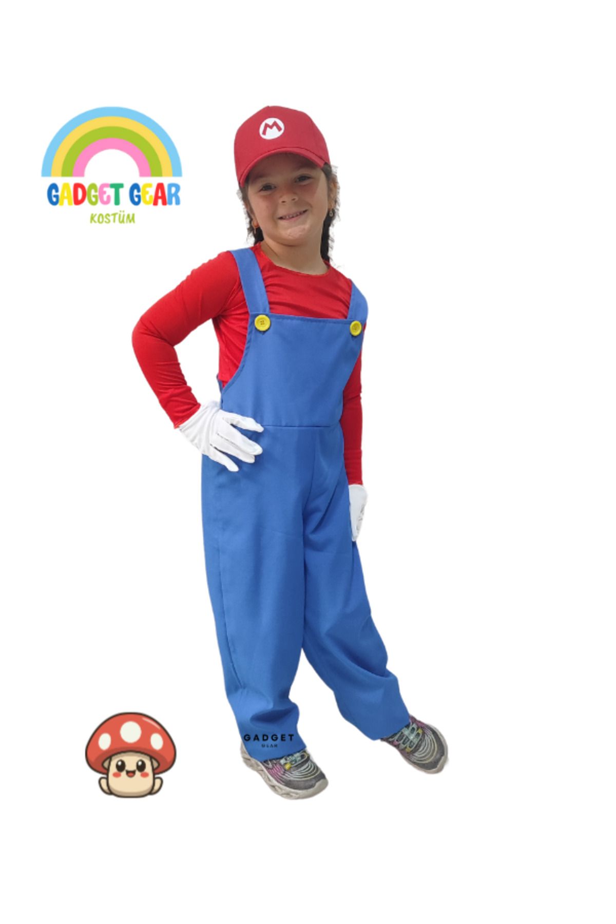 GADGET GEAR Süper Mario Kız/Erkek Çocuk Kostüm