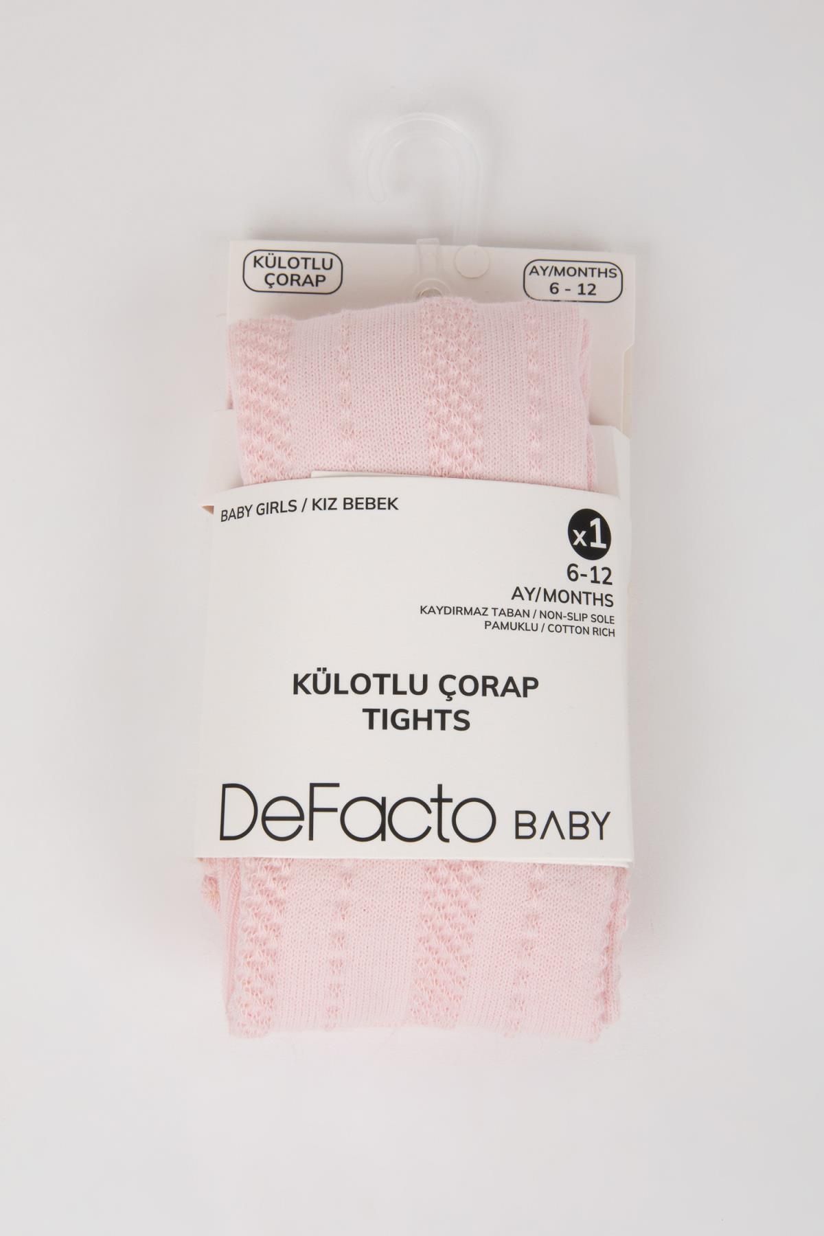 Defacto Kız Bebek Dikişsiz Pamuklu Külotlu Çorap C9086A5NS