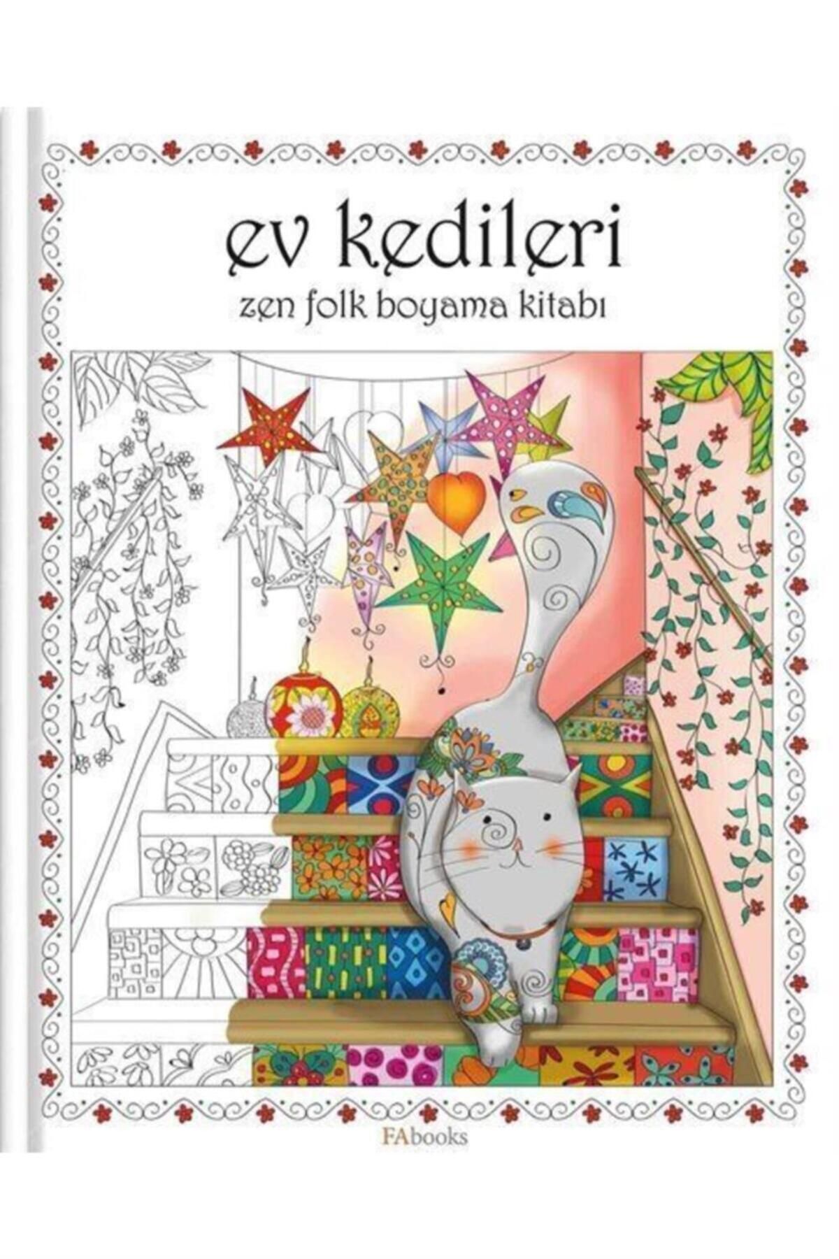 Fabooks Ev Kedileri Zen Folk Boyama Kitabı