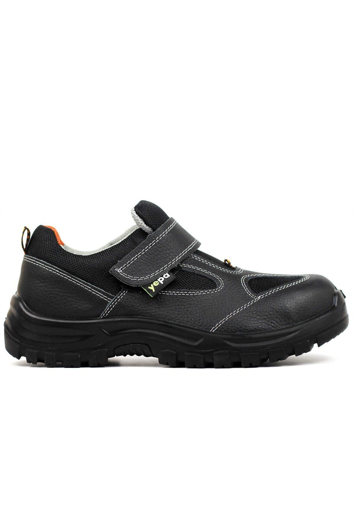 Yepa Hava Alan Yazlık Hakiki Deri Çelik Burunlu Çok Amaçlı Iş Güvenliği Ayakkabısı Siyah
