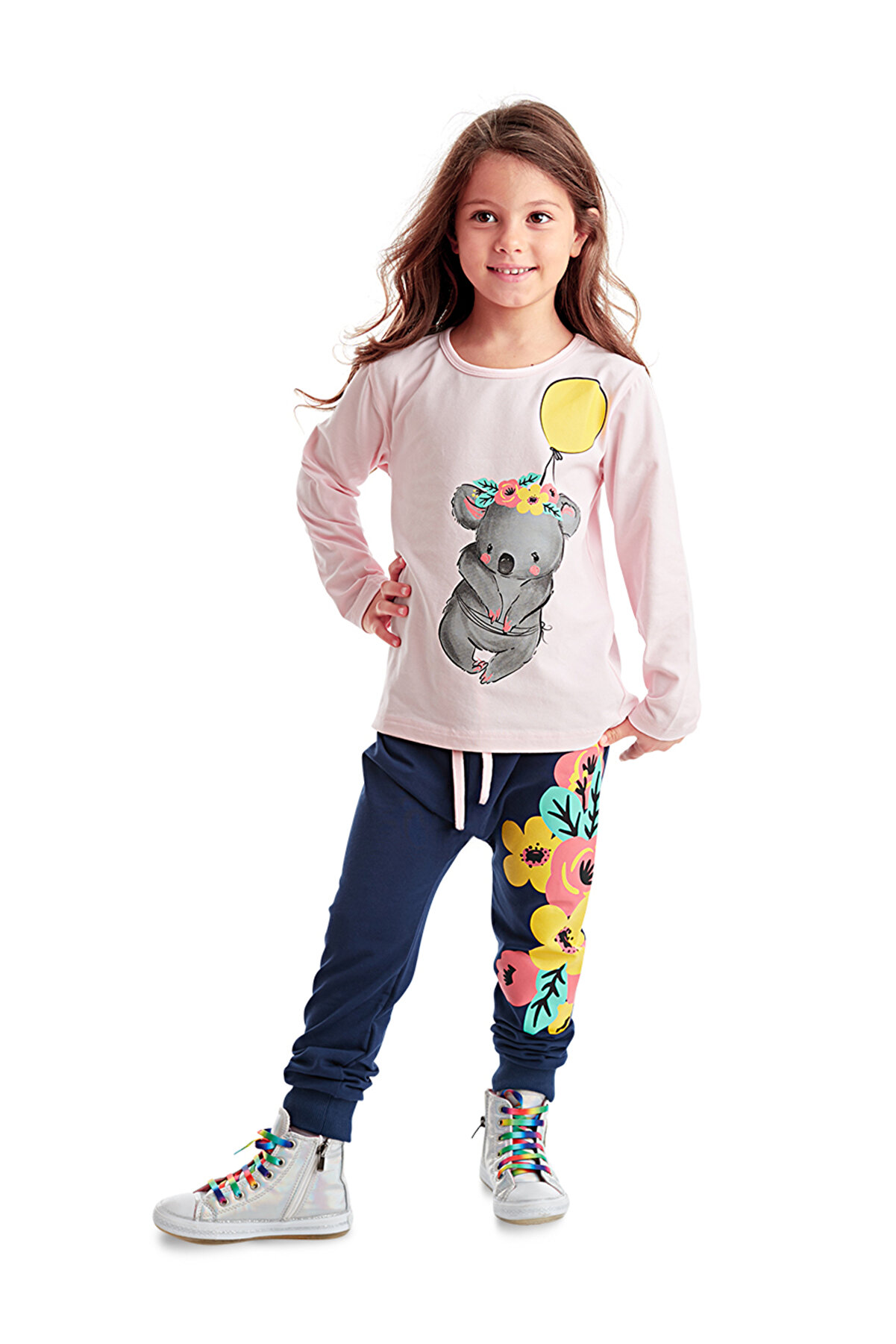 MSHB&G Balonlu Koala Kız Çocuk T-shirt Pantolon Takım