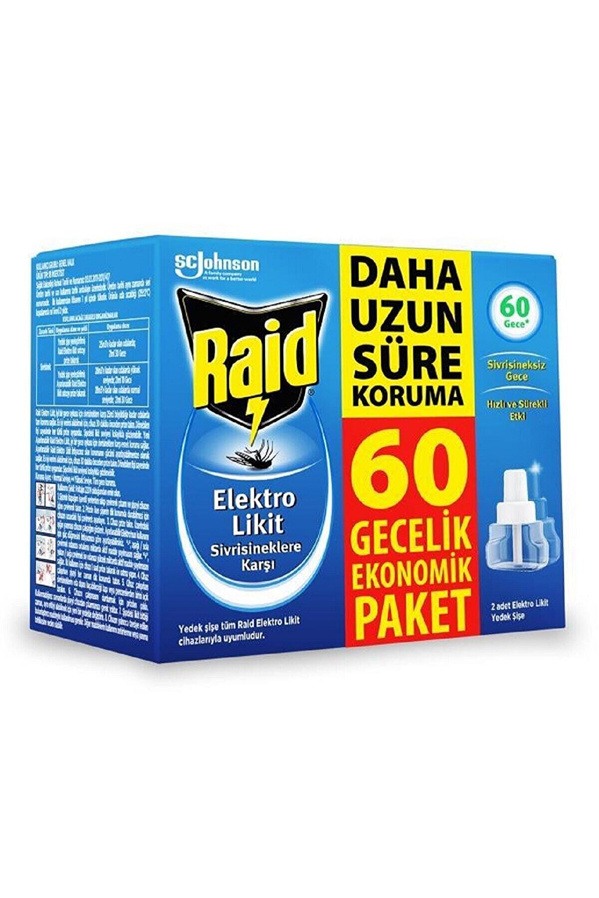 Raid Elekro Likit 2 Yedek, Ekonomik Paket, 60 Gece (sivrisineklere Karşı)
