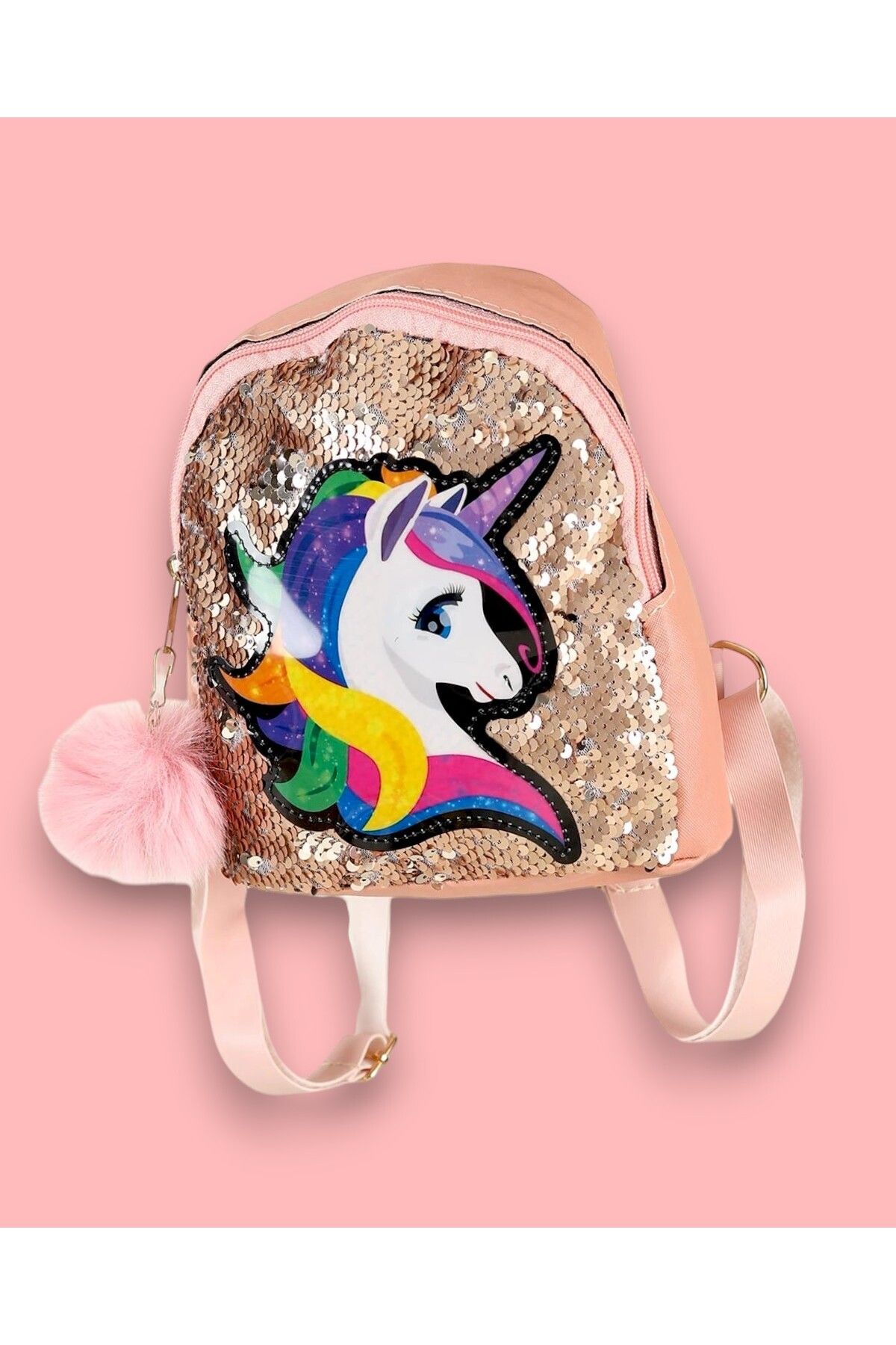 Daj Company Işıklı Pullu Unicorn Figürlü Kız Çocuk Sırt Çantası