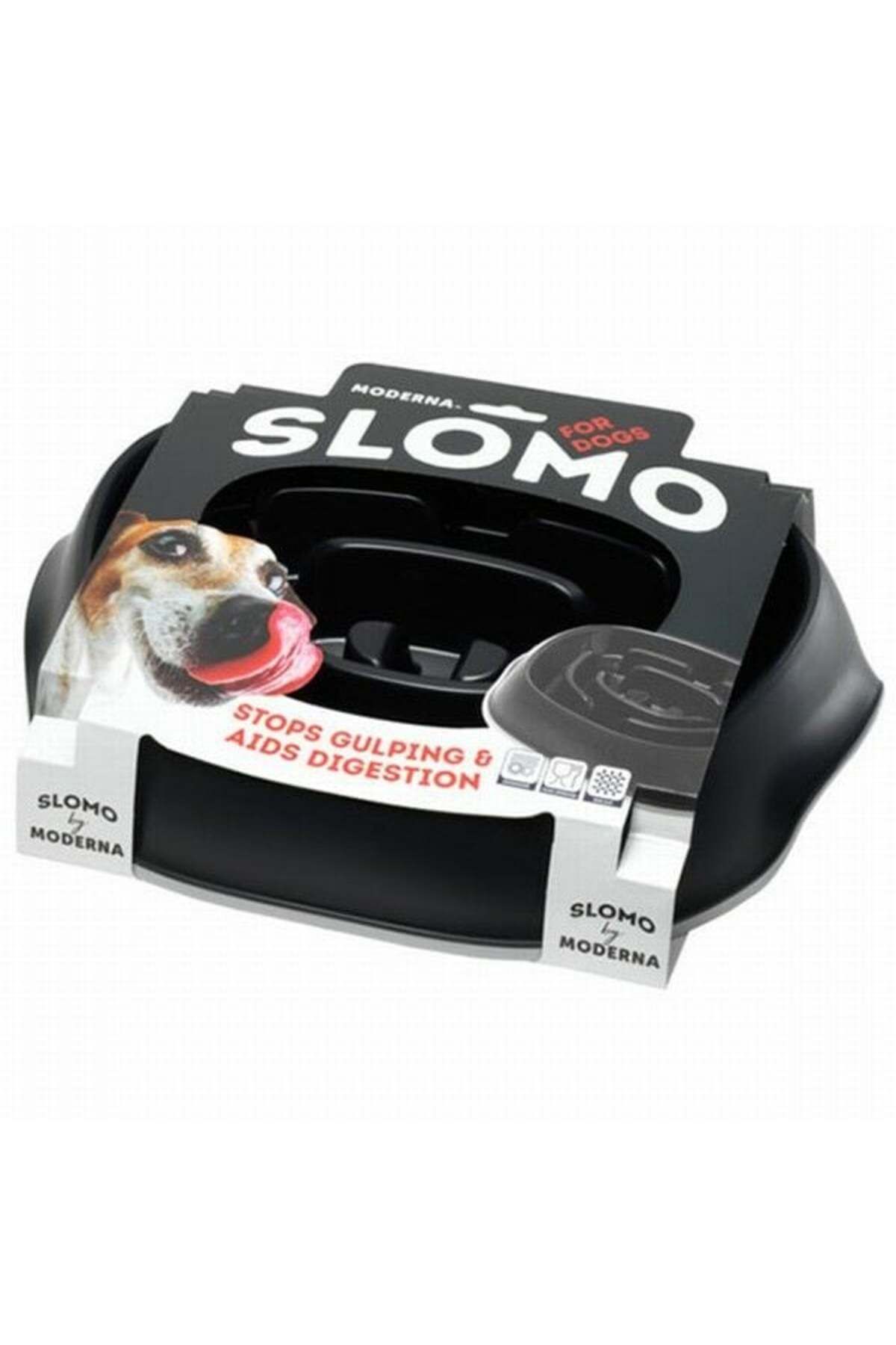 Moderna Slomo Hızlı Yeme Önleyici Köpek Mama Kabı Siyah 950 Ml