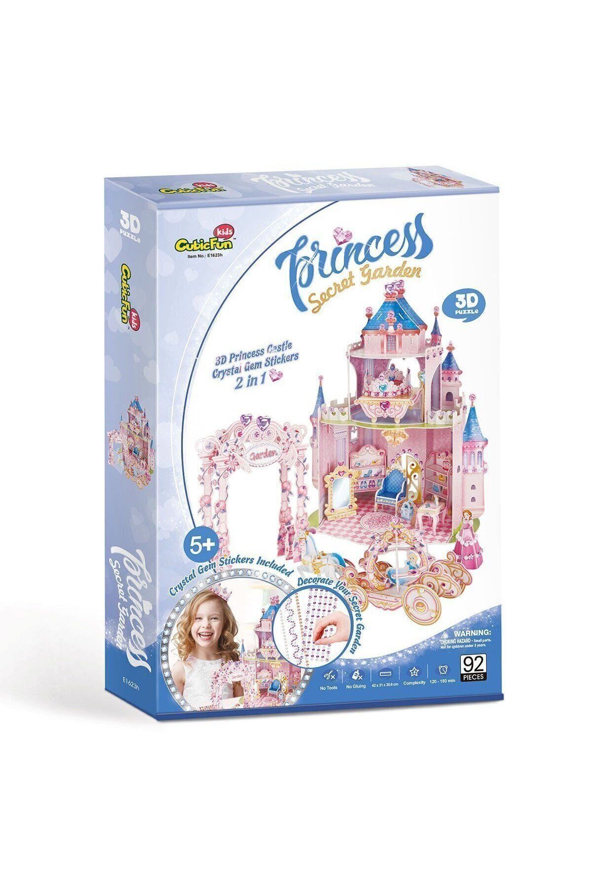 Muhcu Home Cubic Fun Prenses Gizli Bahçe Şatosu 92 Parça 3 Boyutlu Puzzle