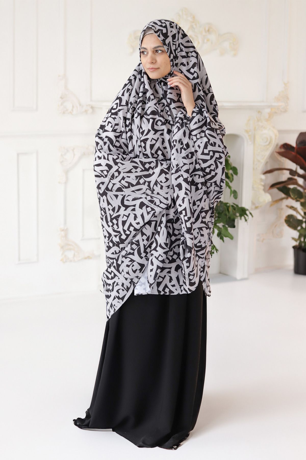 L'nour Nuqta - Tunik-etek Takım Siyah Namaz Elbisesi - Hac Ve Umre Kıyafetleri