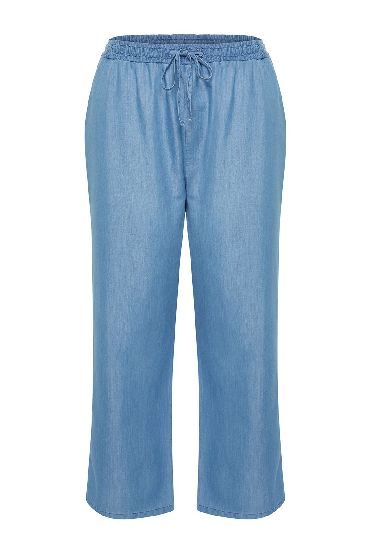 Trendyol Curve Mavi Geniş Kesim Tencel Denim Jeans TBBSS24CJ00030 ...