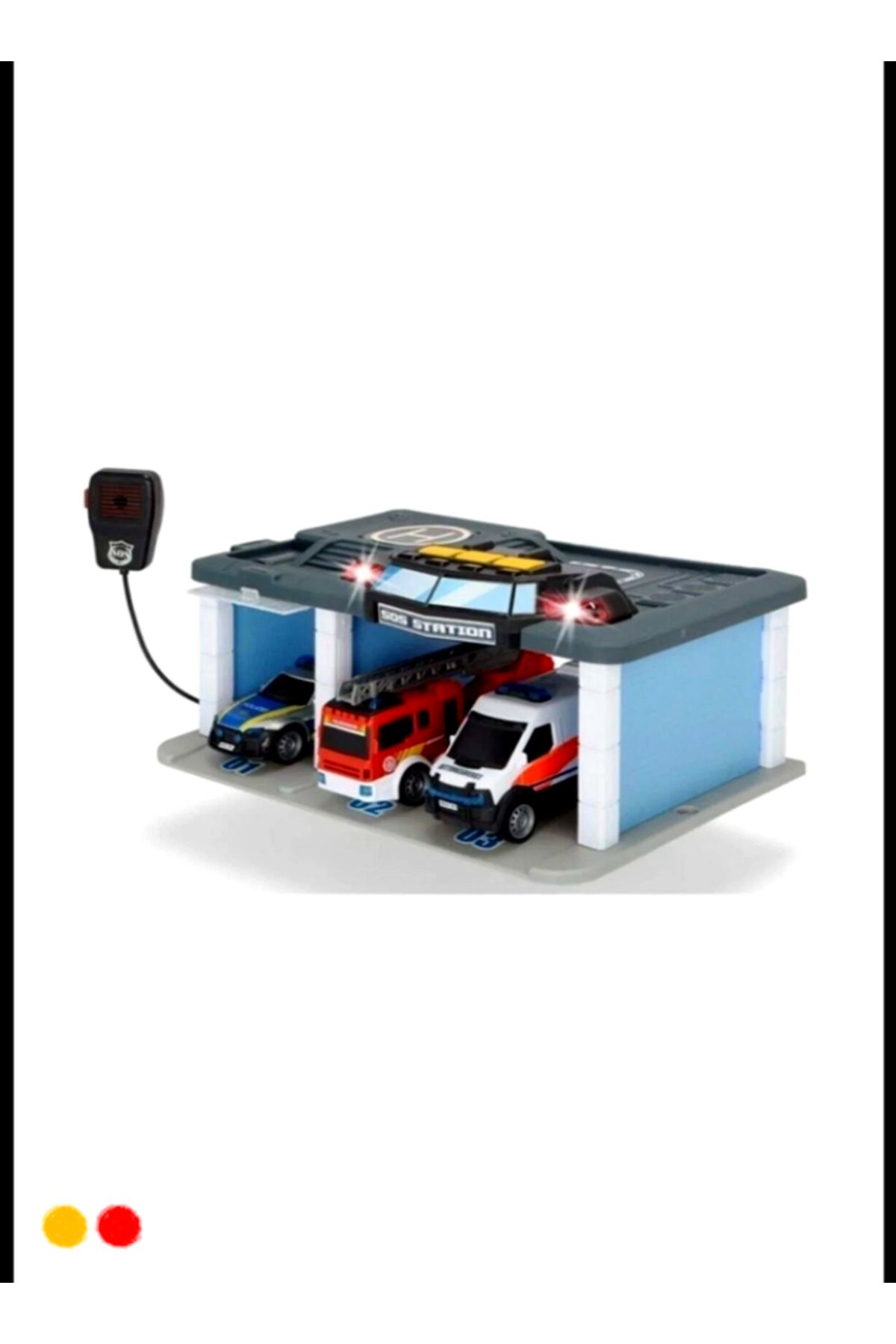OMZ Araç Kurtarma İstasyonu Isık-Sesli Polis İtfaiye Ambulans Oyuncak Araba Erkek Cocuk Egitici Oyuncak