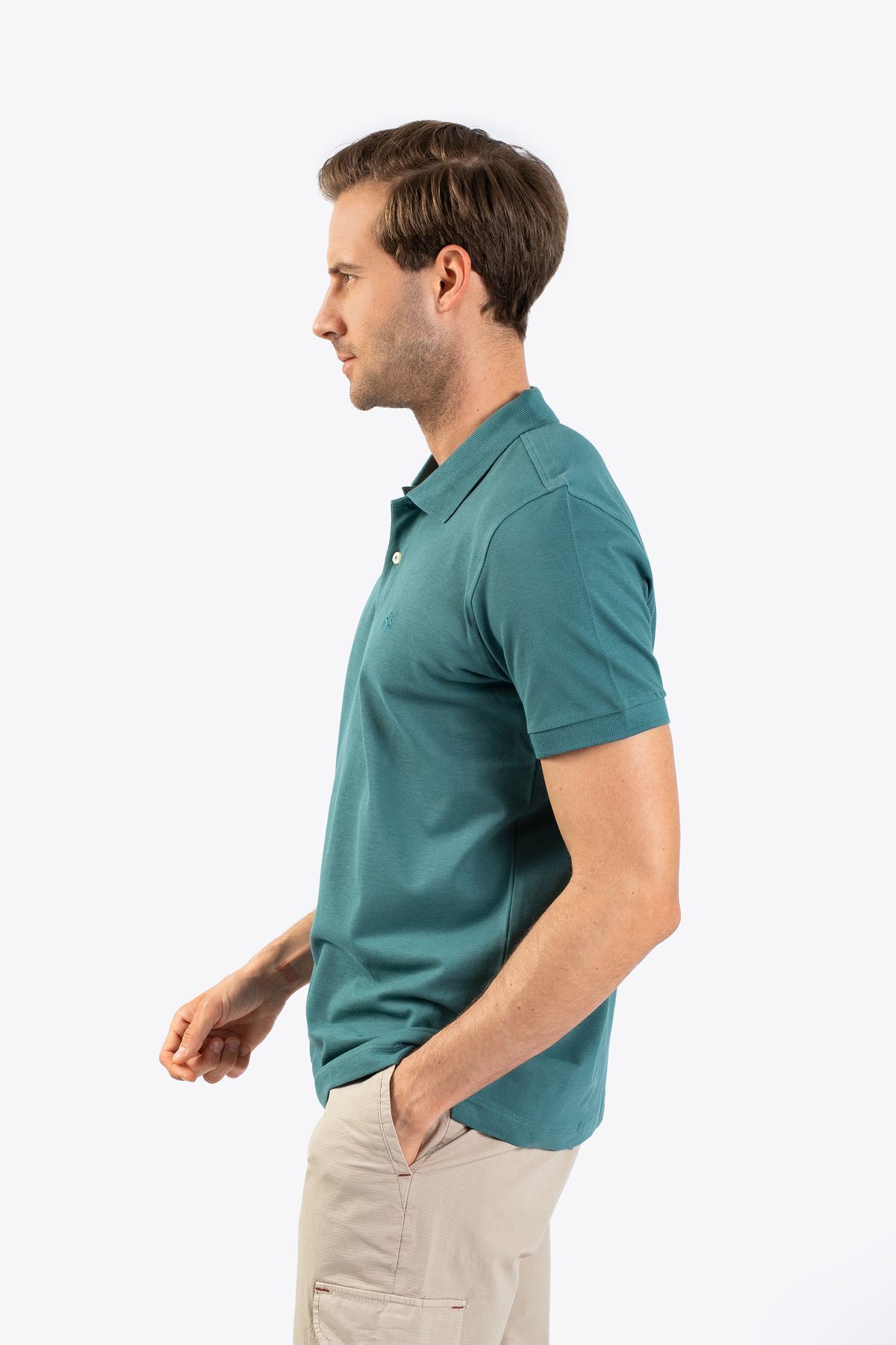 Karaca Erkek Slım Fıt Polo Yaka Tişört-Koyu Yeşil