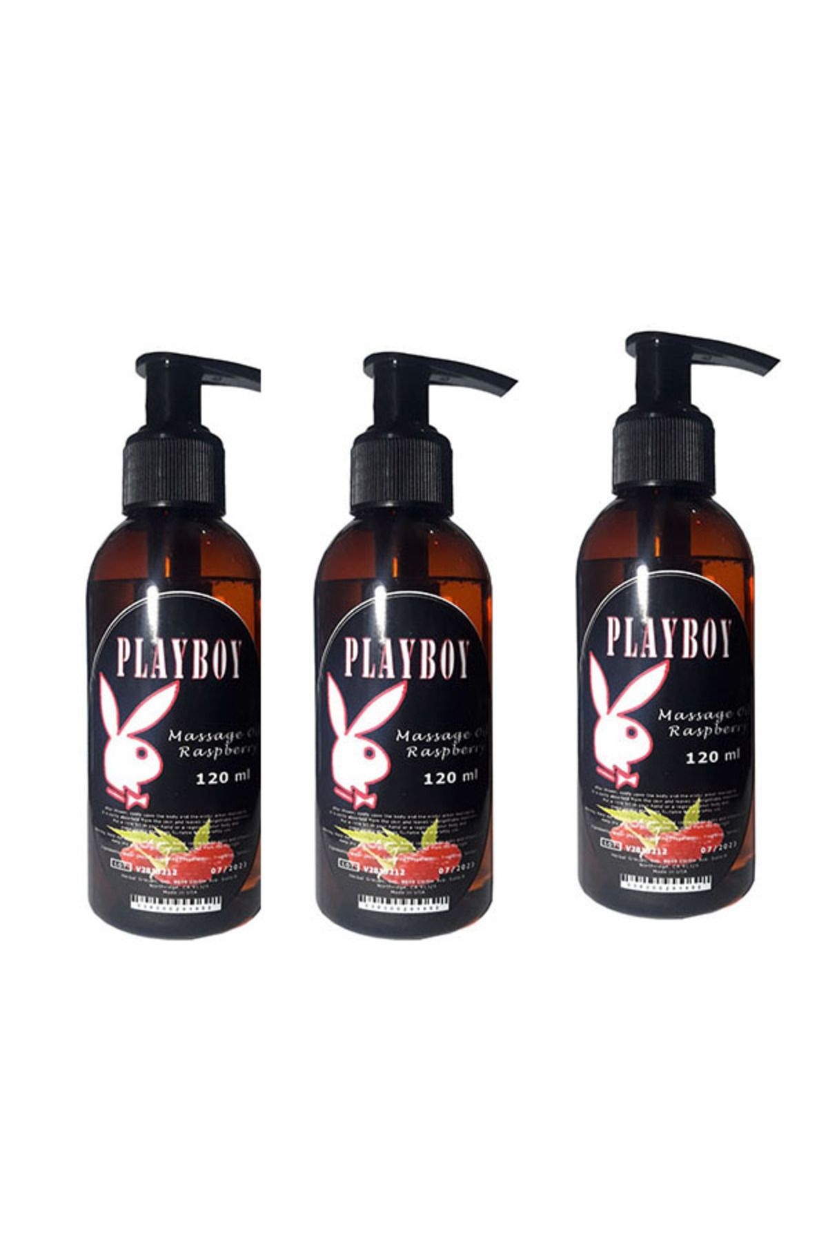 Playboy Ahududulu Masaj Yağı 120ml X 3 ad / Raspberry Flavored Massage Oil