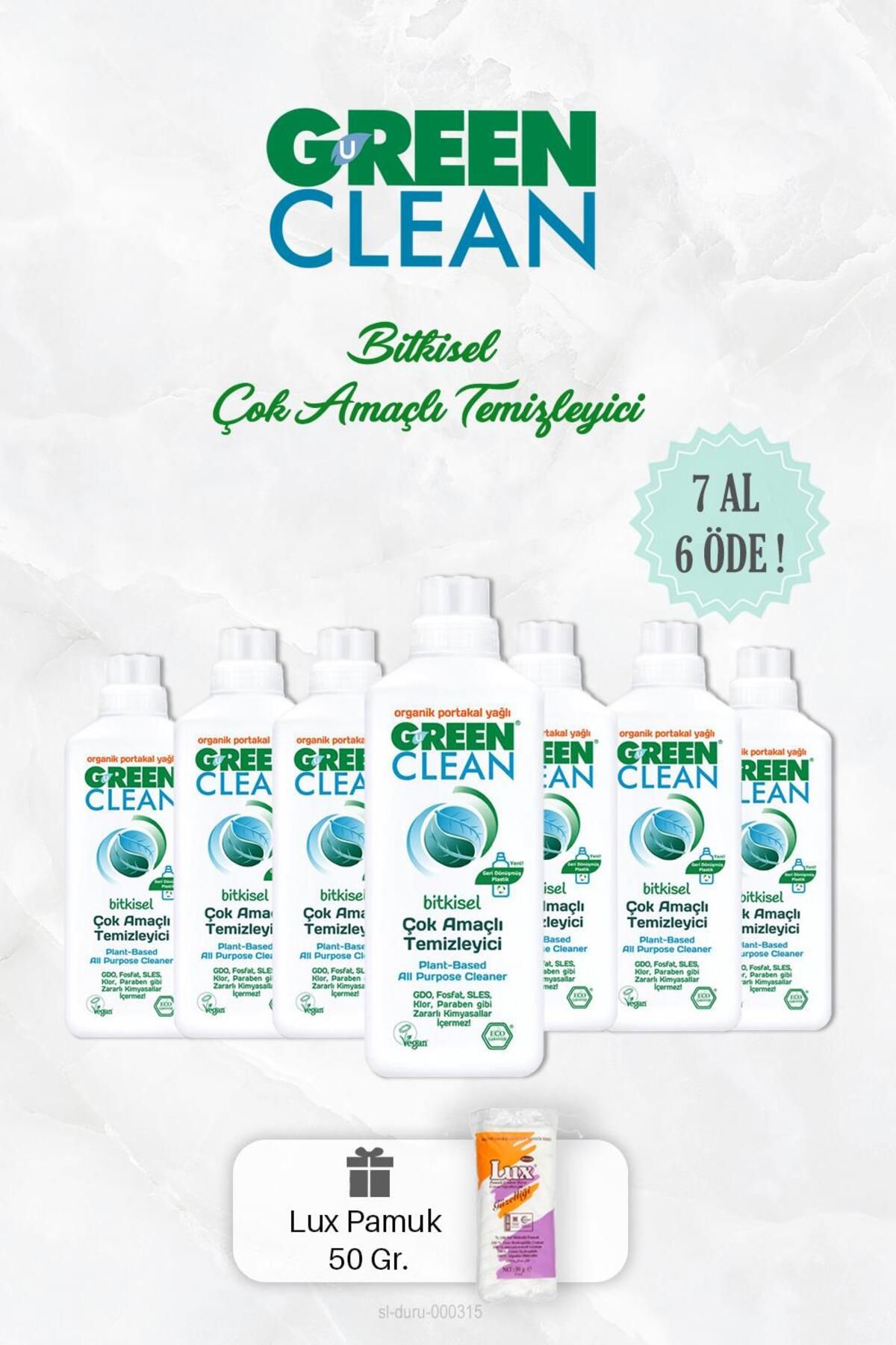 Green Clean 7 AL 6 ÖDE Bitkisel Çok Amaçlı Temizleyici 1000 ml