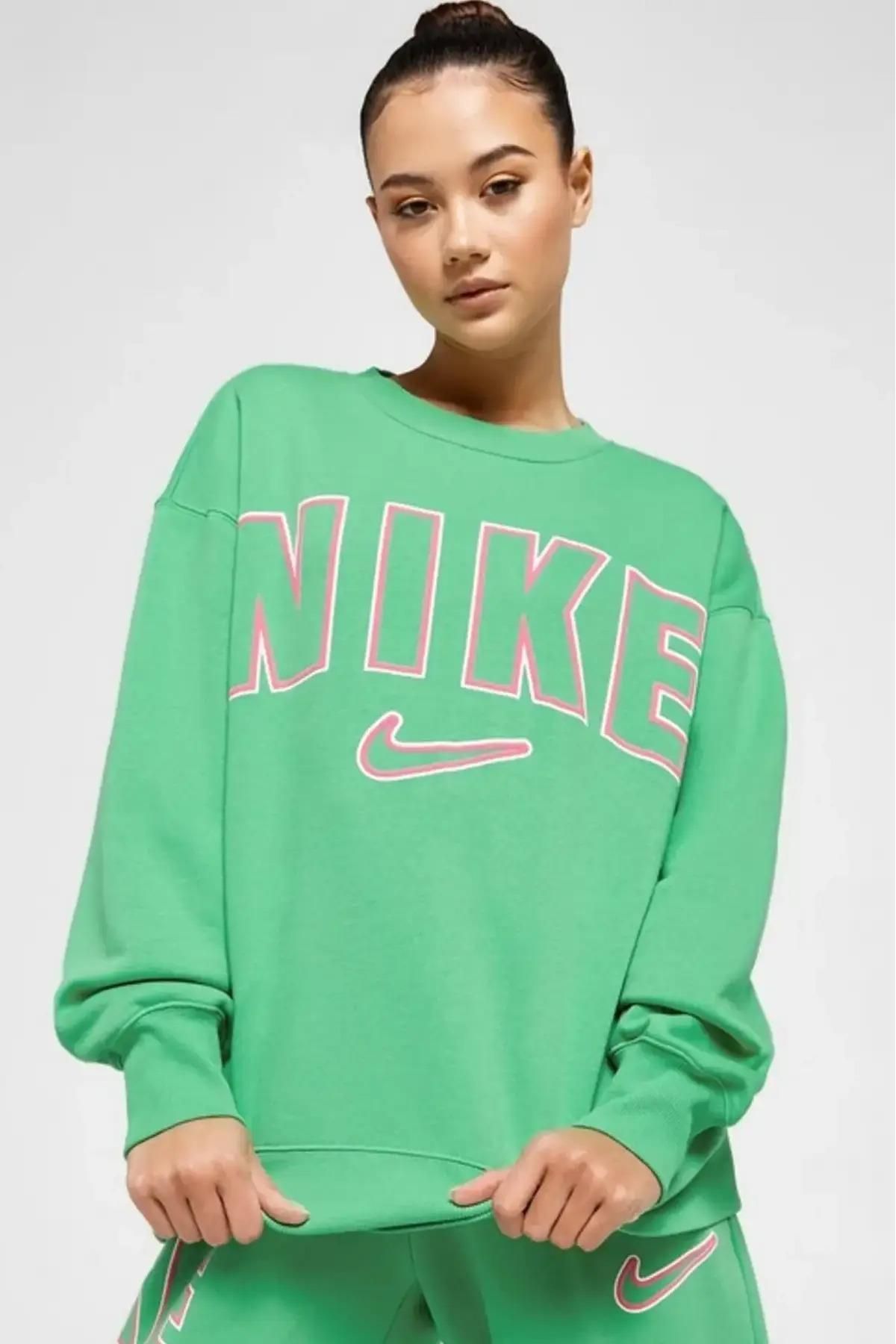 Nike Sportswear Phoenix Fleece Oversize Kesim Kadın Yeşil Sweatshirt