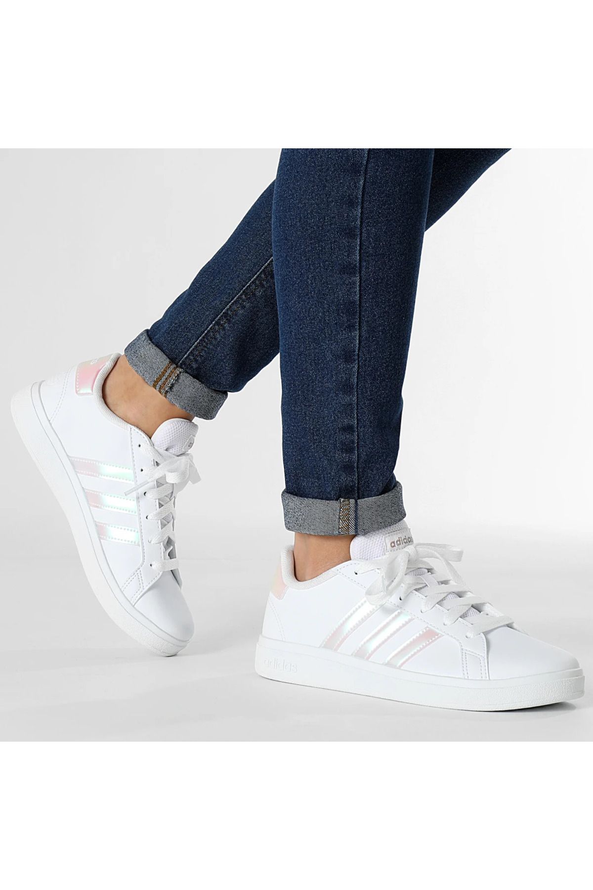 adidas Grand Court 2.0 K Genç Spor Ayakkabısı Beyaz Sneaker