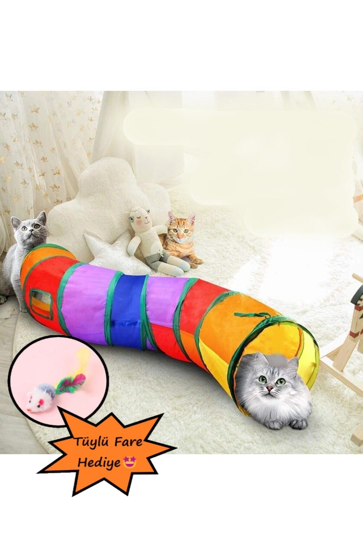 Duffa Kıvrımlı Kedi Tüneli Katlanır Gökkuşağı S Kıvrımlı Kedi Köpek Oyun Tüneli Evcil Hayvan Oyun Tüneli
