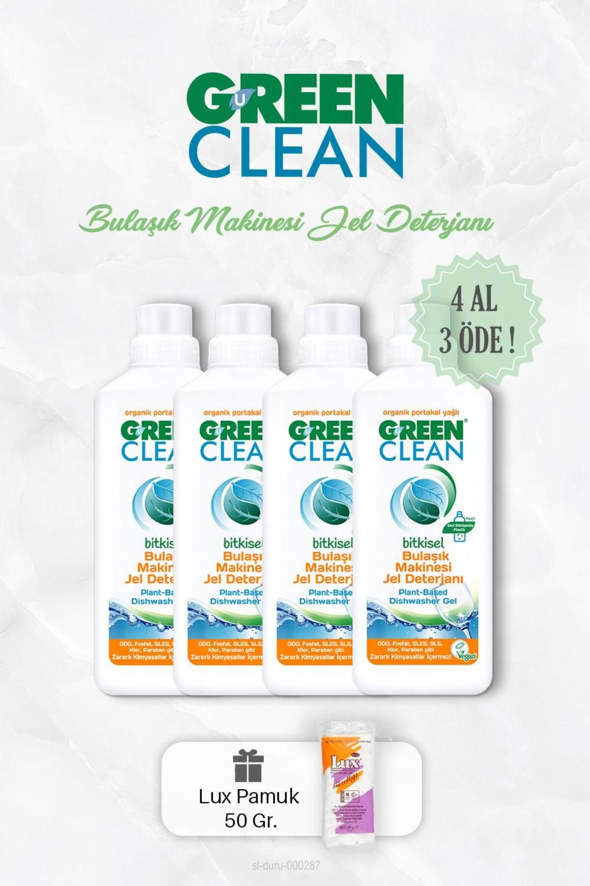 Green Clean 4 Al 3 Öde Bitkisel Bulaşık Makinesi Jel Deterjanı 1000 ml