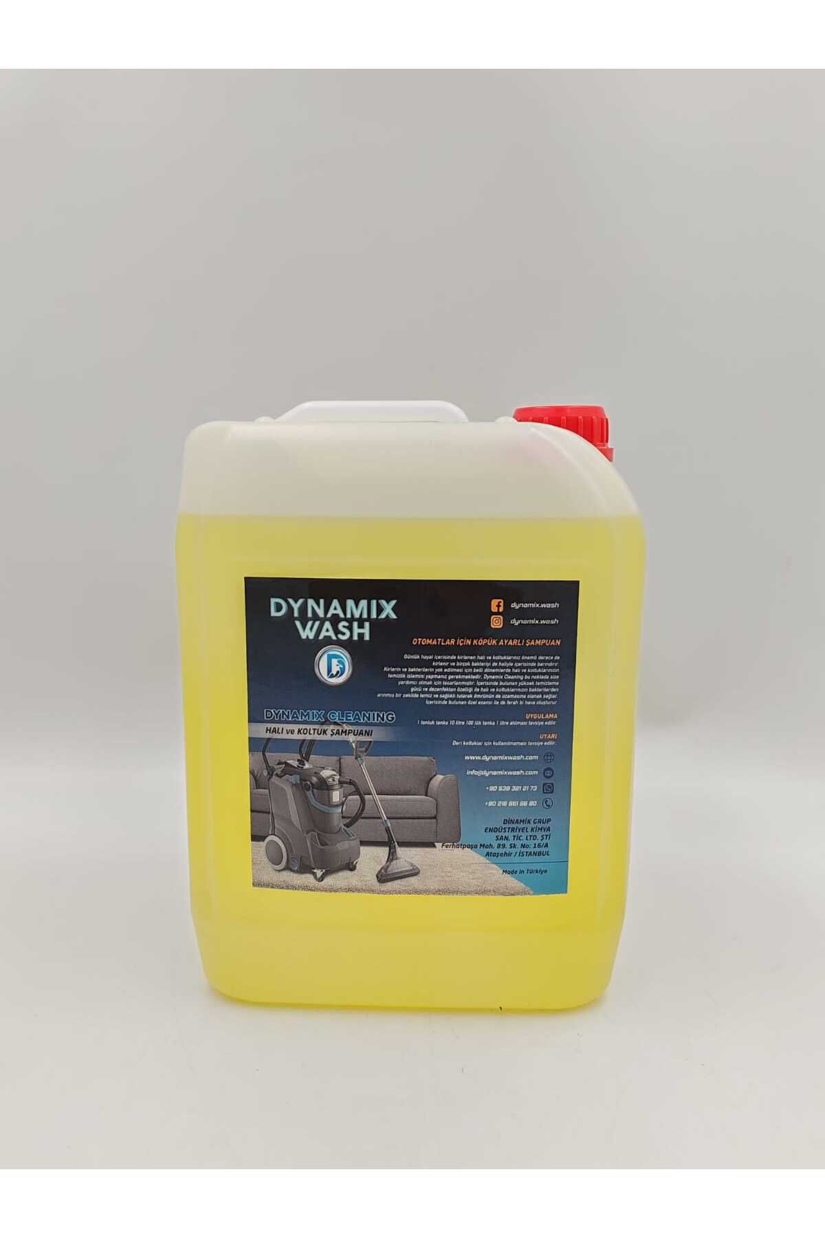 dynamix wash Otomat Köpük Ayarlı Halı ve Koltuk Yıkama Makinesi Deterjanı Elma kokulu 5 kg