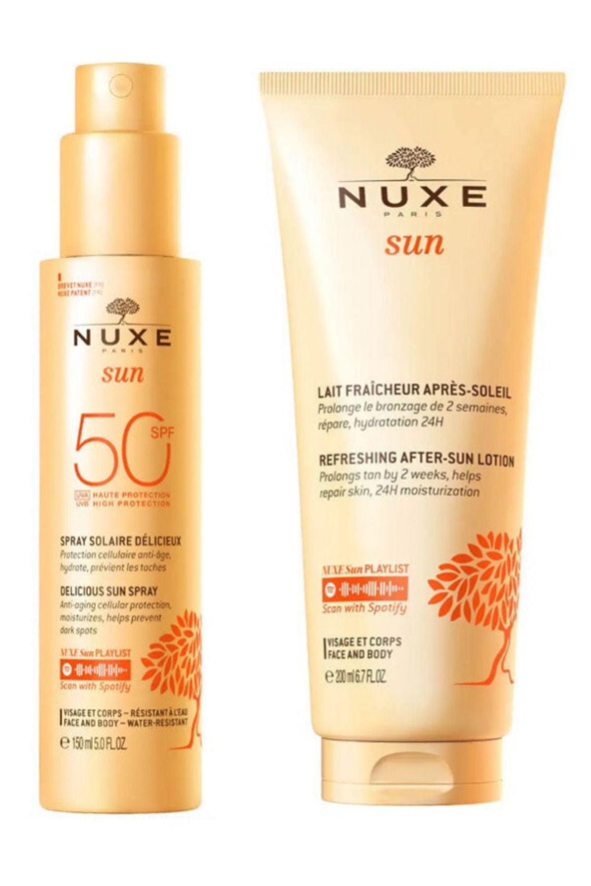 Nuxe Sun Güneş Koruyucu Yüz ve Vücut Sütü Spf 50 150 ml - Nuxe Sun Güneş Sonrası Bakım Kremi 200ml